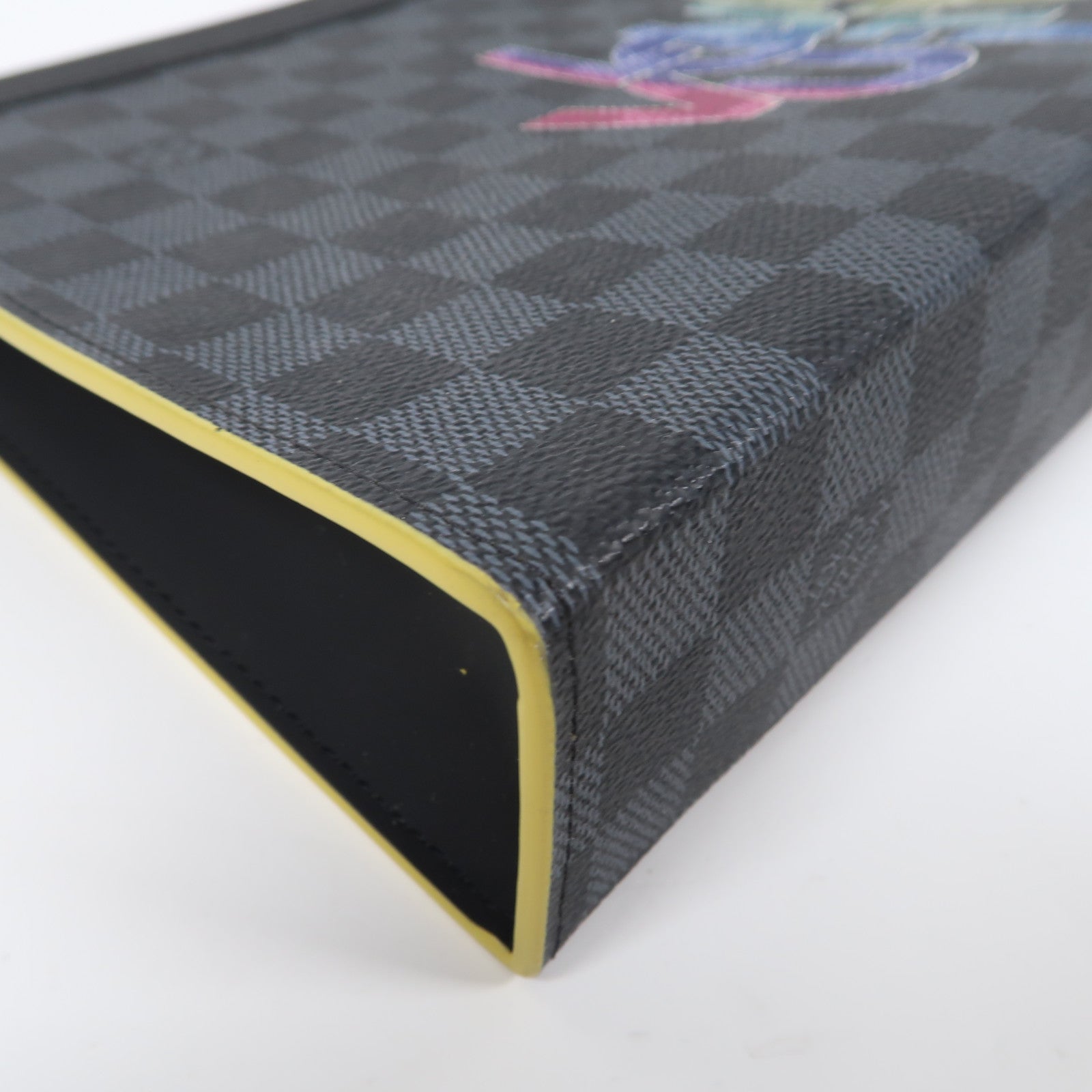 LOUIS VUITTON Damier Graphite Pochette Voyage銀扣手拿包黑色