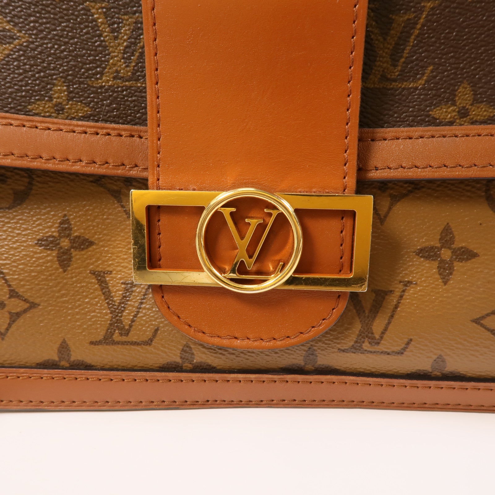 LOUIS VUITTON 【激減優惠】Monogram Reverse Dauphine MM金扣肩背袋