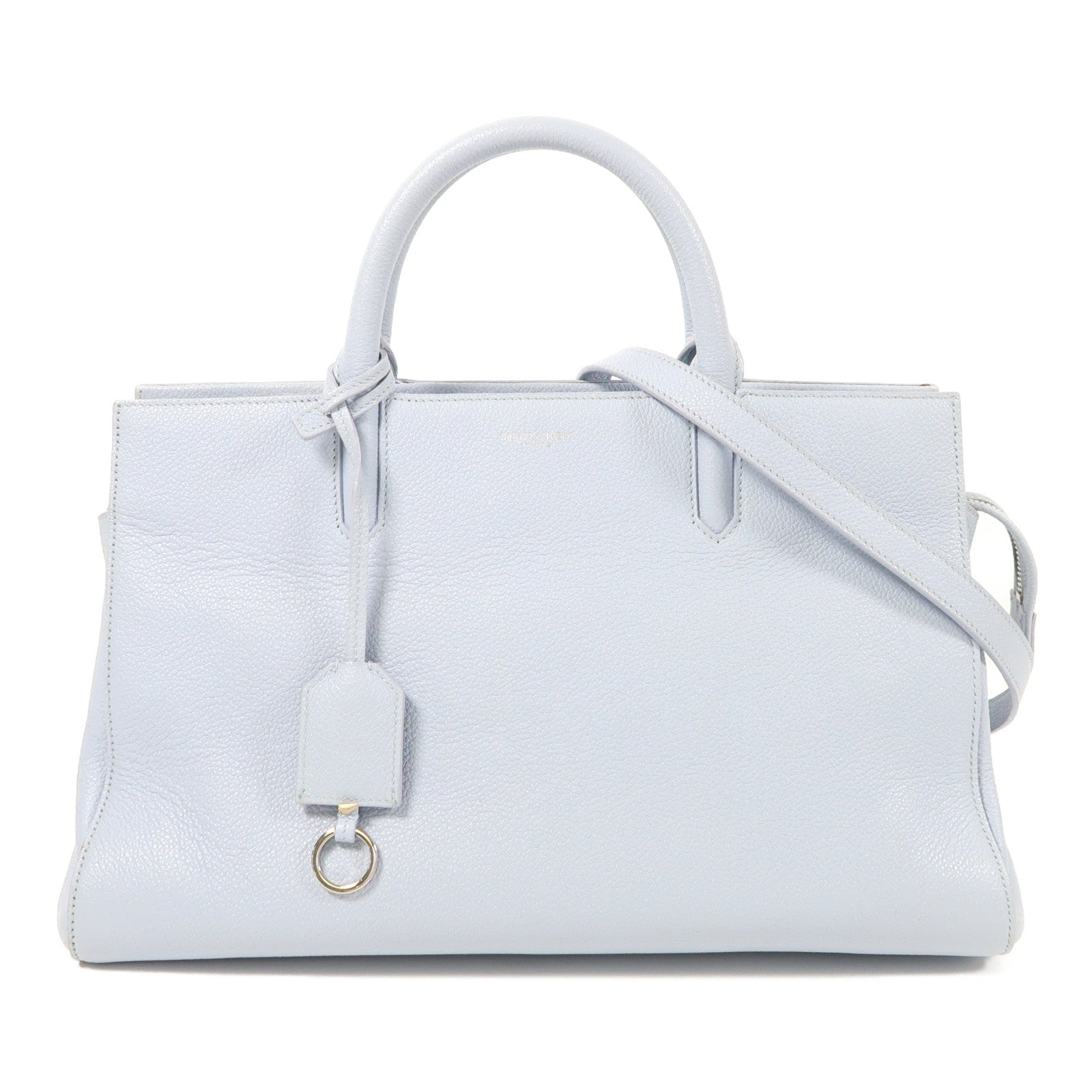 SAINT LAURENT YSL SHW Cabas Rive Gauche 400413 Calfskin Leather Light Blue
