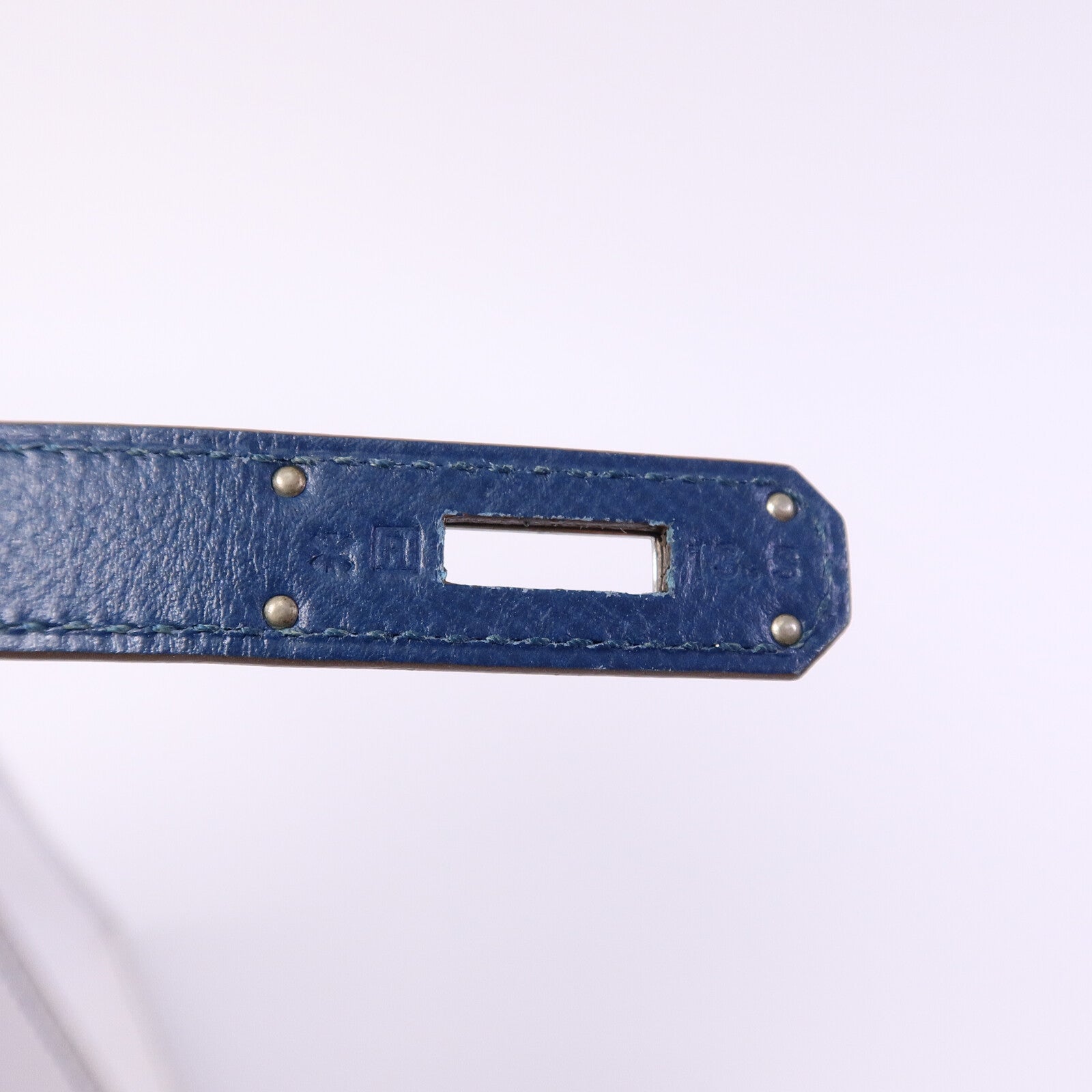 HERMES Epsom皮革Kelly 32 Club手挽肩背兩用袋Bleu Thalassa/Blanc