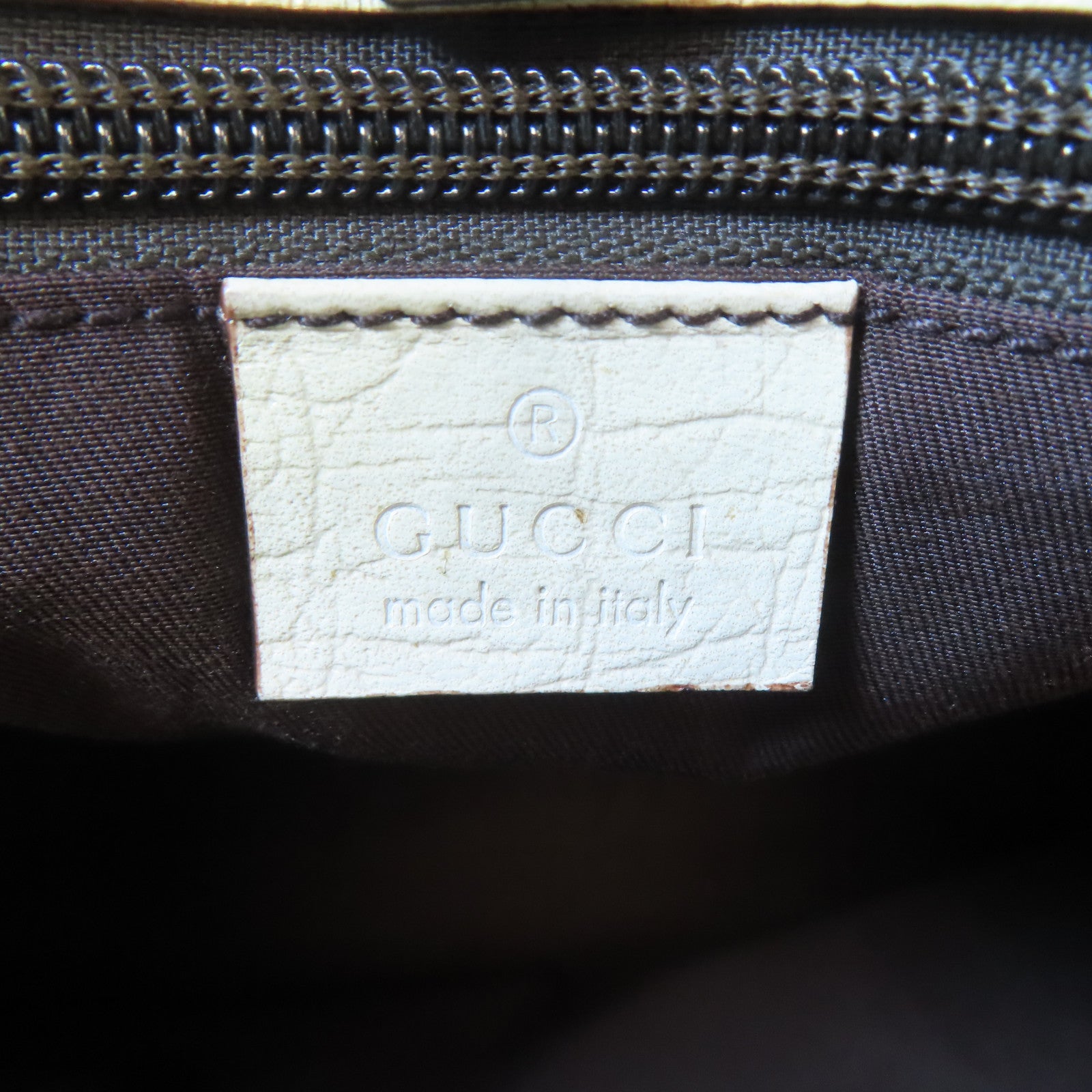 GUCCI 塗層帆布Tote Bag銀扣手挽袋啡色