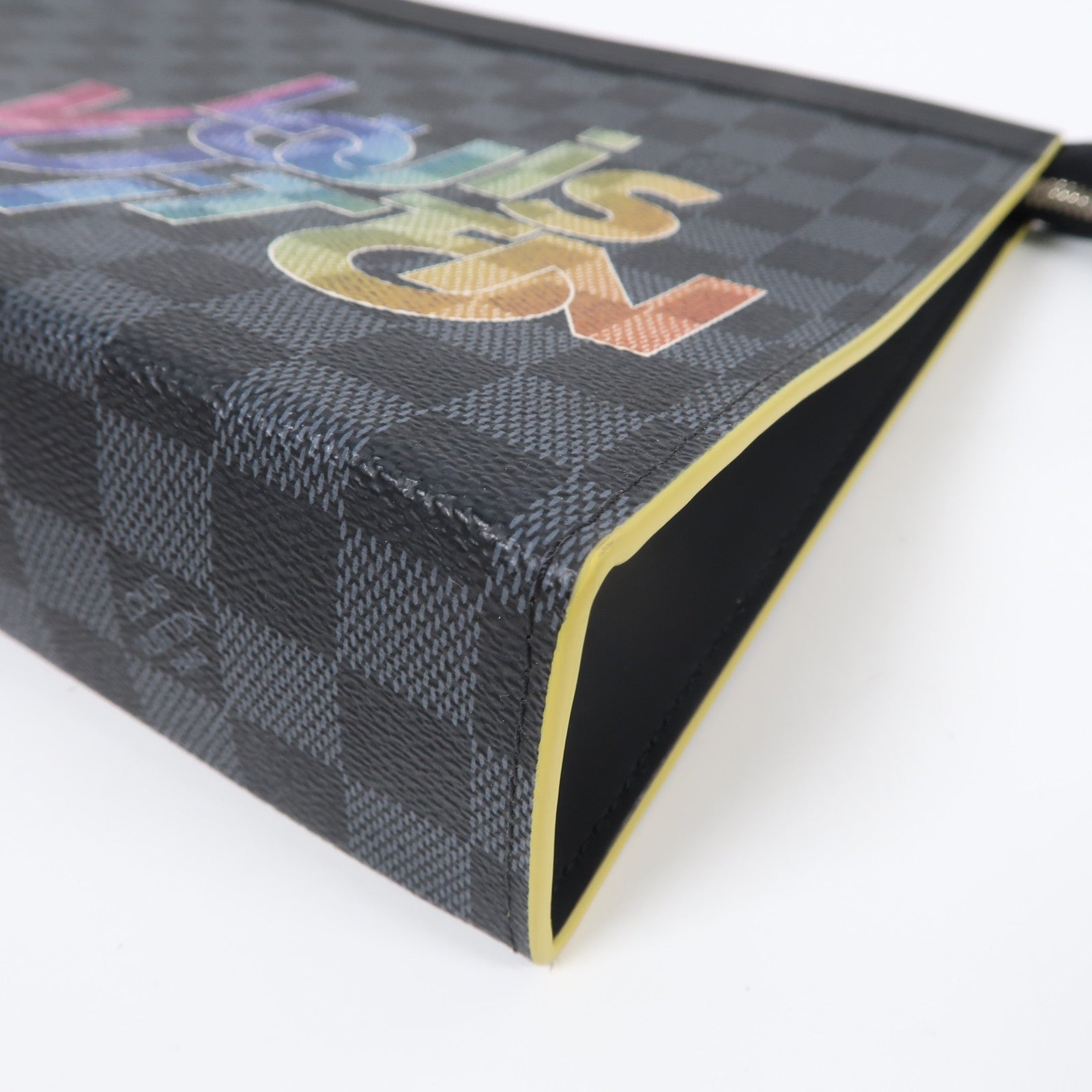 LOUIS VUITTON Damier Graphite Pochette Voyage銀扣手拿包黑色