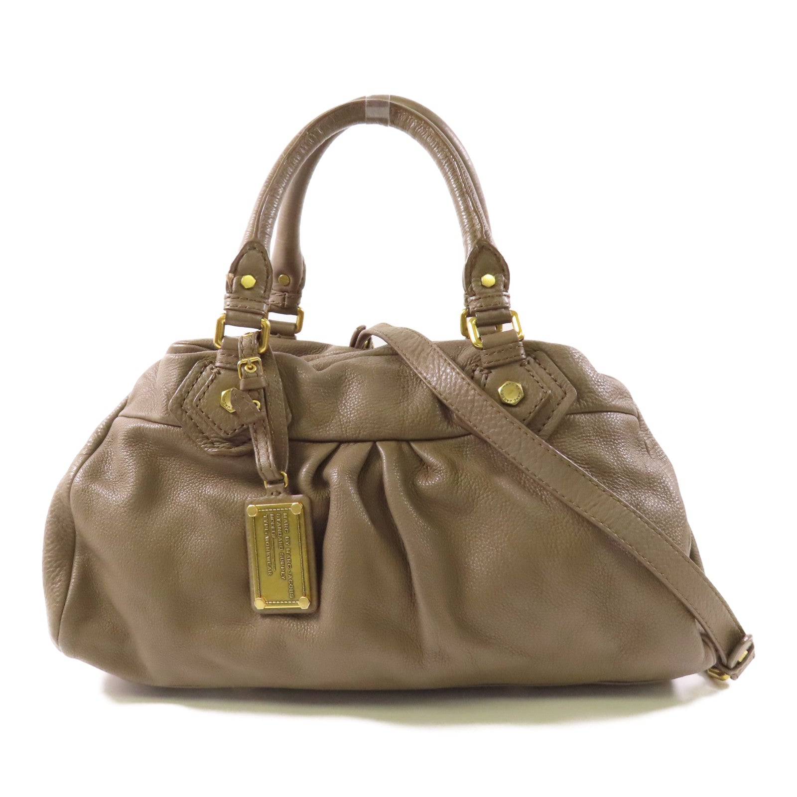 MARC BY MARC JACOBS 【激減優惠】牛皮皮革2 Way Bag金扣手挽肩背兩用袋