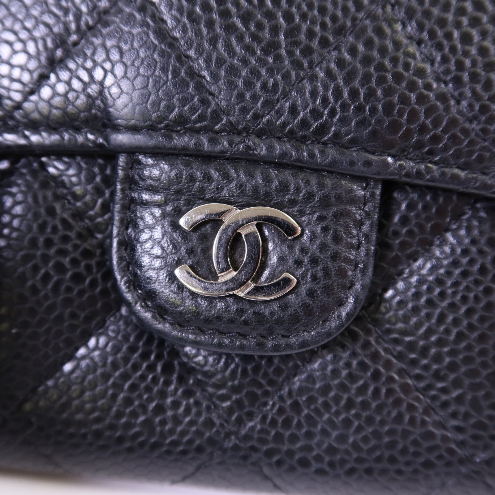 CHANEL 牛皮皮革Wallet銀扣錢包
