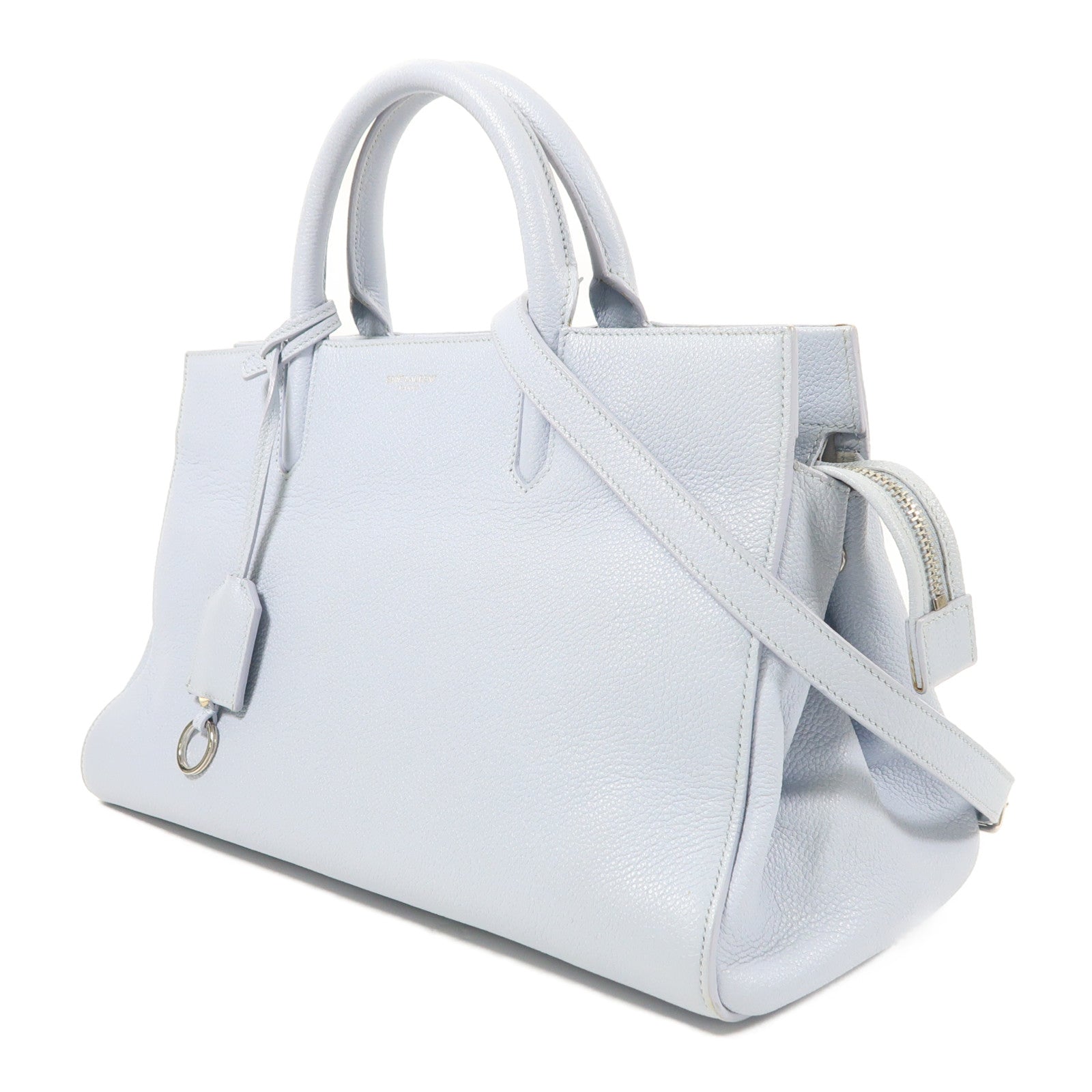 SAINT LAURENT YSL SHW Cabas Rive Gauche 400413 Calfskin Leather Light Blue