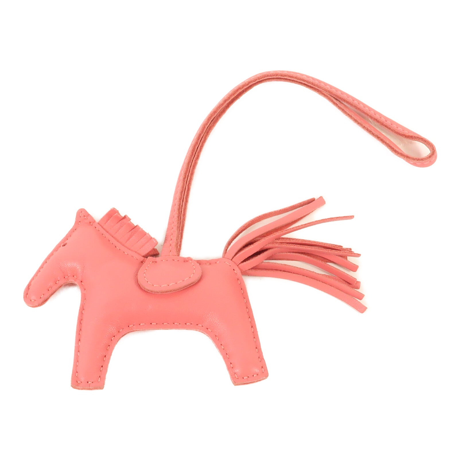 HERMES 【Hermes Fair】Milo/Swift皮革Rodeo PM掛飾Pink