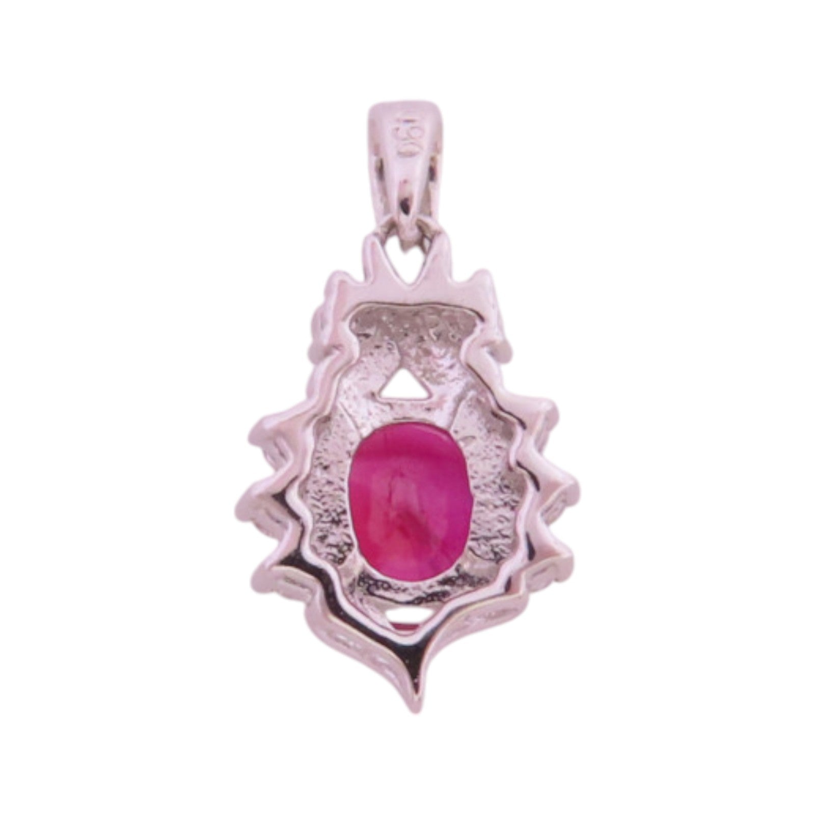 JEWELRY 18K白金Ruby Diamond Pendant Top紅寶石/鑽石吊墜頭扣
