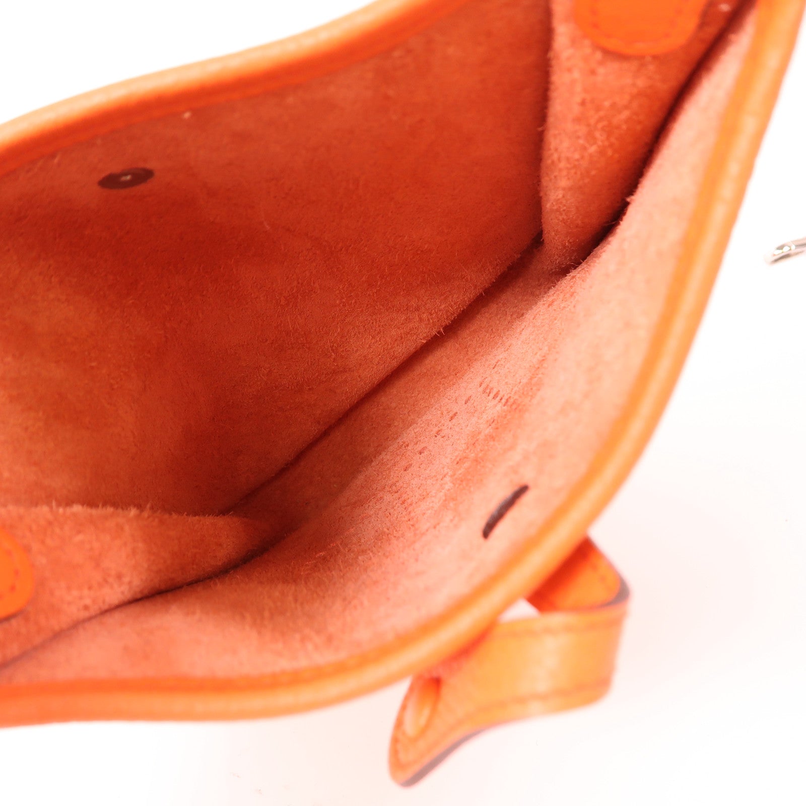 HERMES Clemence皮革Evelyne TPM銀扣肩背袋Orange Poppy