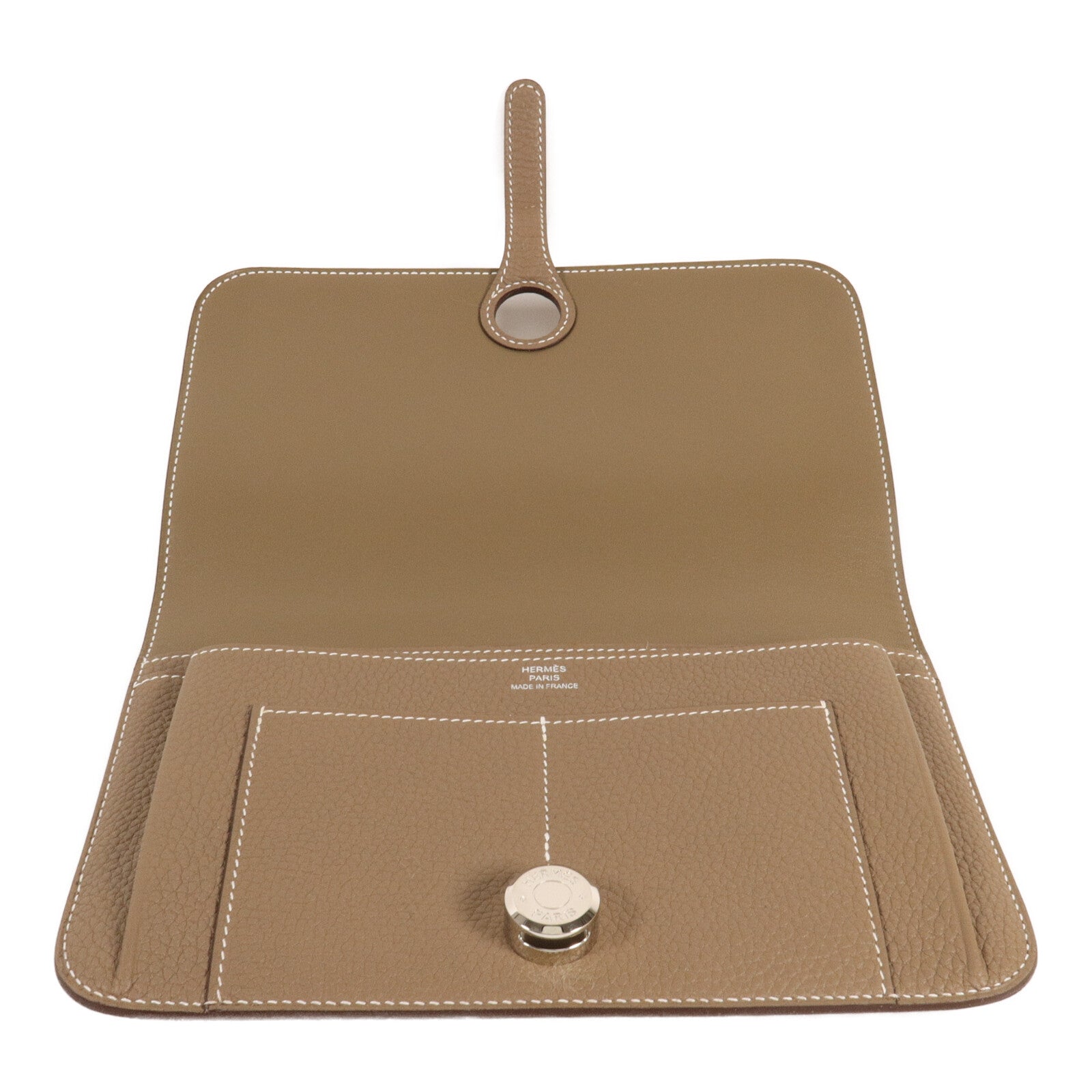 HERMES Togo皮革Dogon Duo Wallet長錢包Etoupe