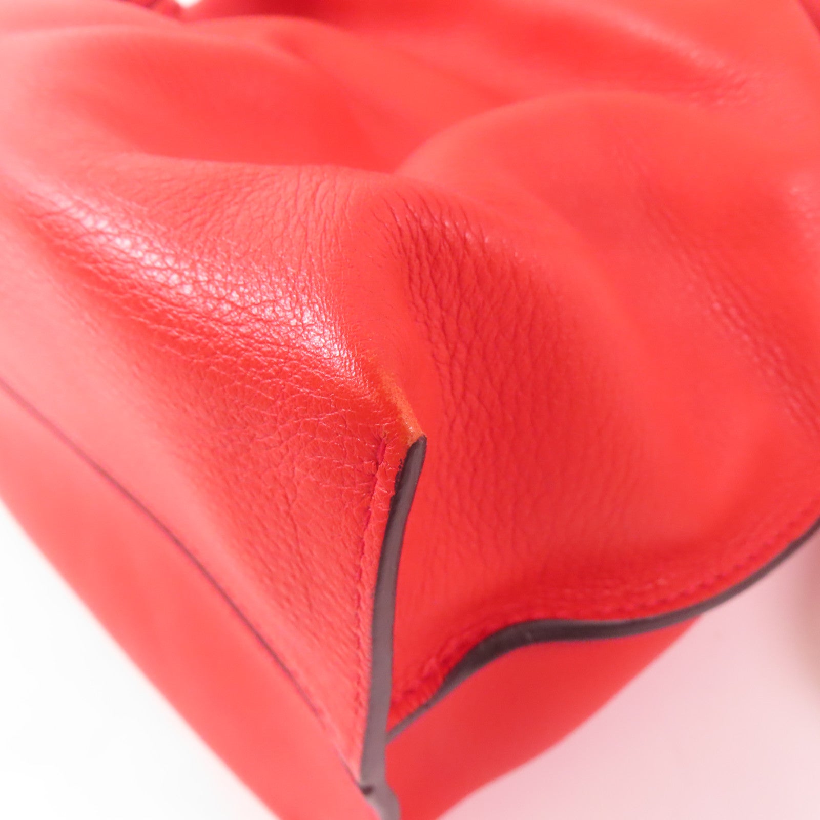 LOEWE 皮革Flamenco Knot Bag金扣肩背袋紅色