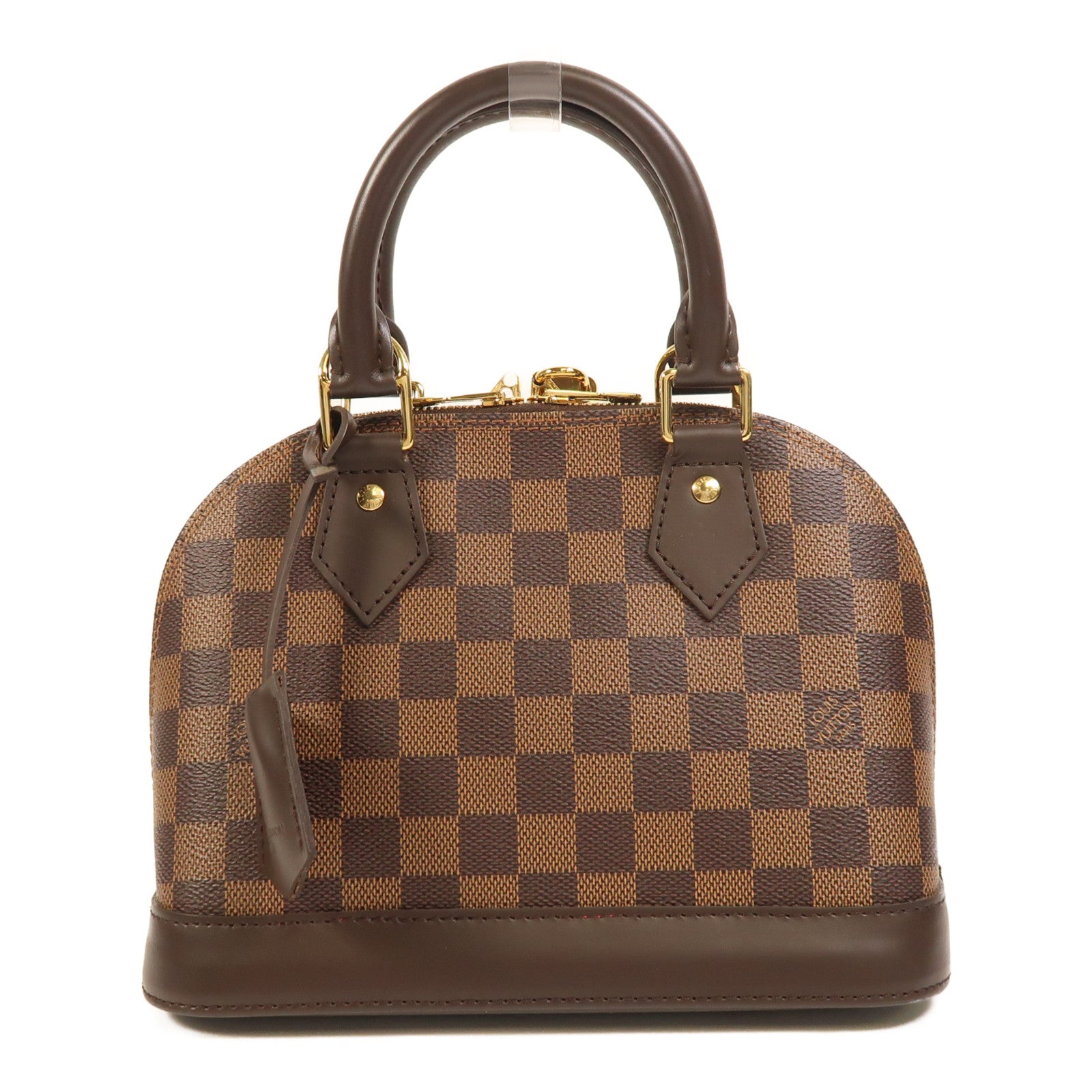 LOUIS VUITTON Damier Alma BB金扣手挽肩背兩用袋棕色