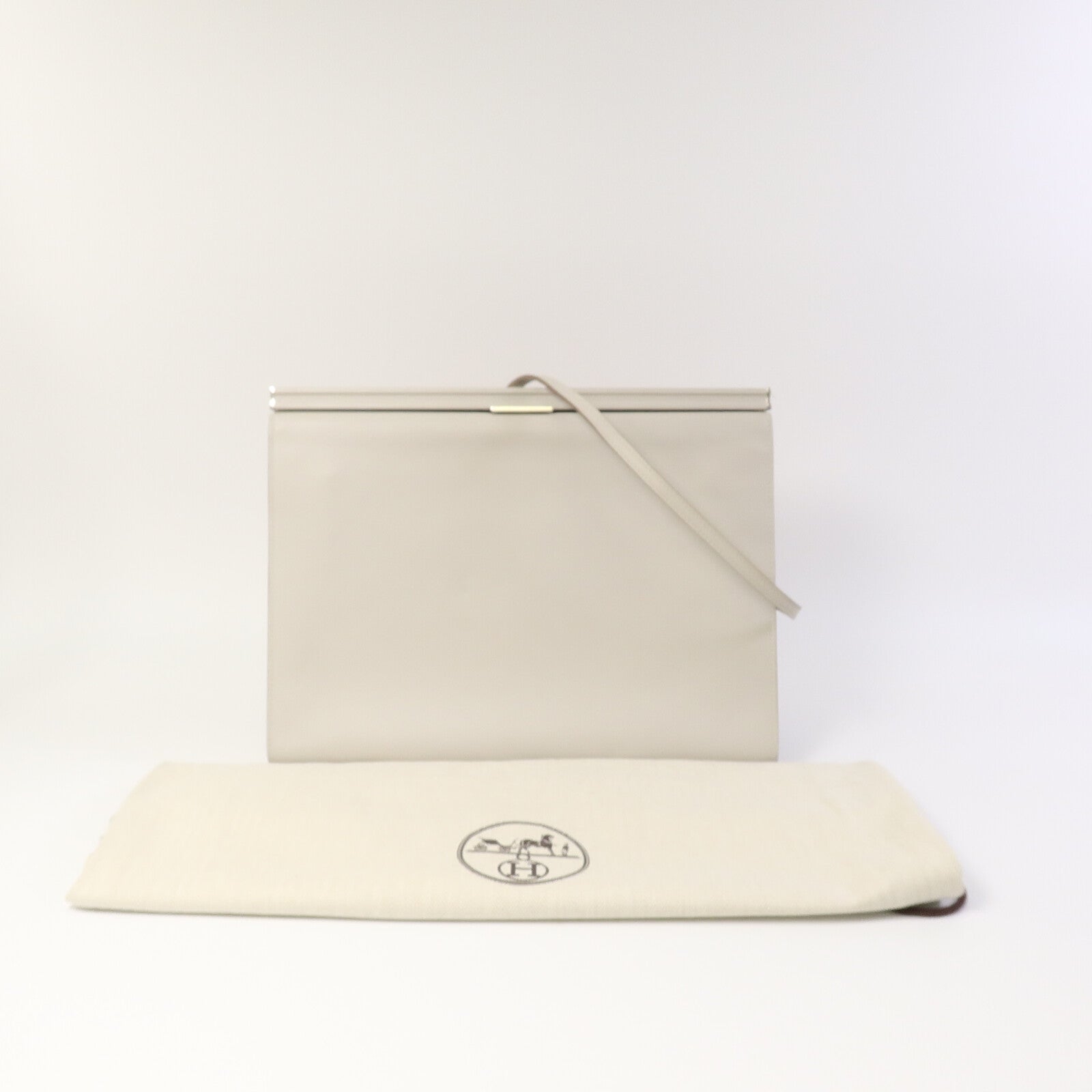 HERMES 【激減優惠】Evercolor皮革Clic-H 33肩背袋Gris Perle