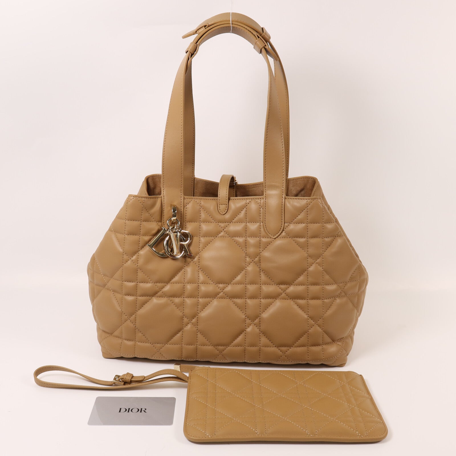 Dior 牛皮皮革Medium Toujours金扣手挽袋