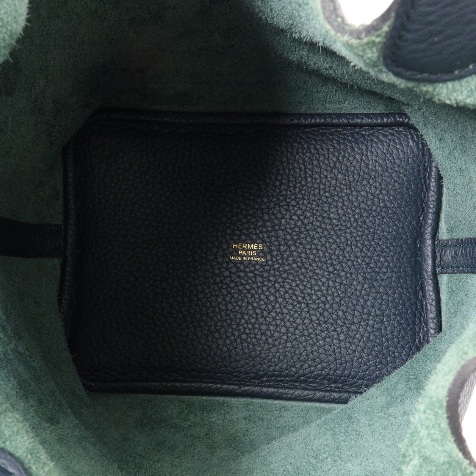 HERMES Clemence皮革Picotin PM手挽袋Vert Cypres