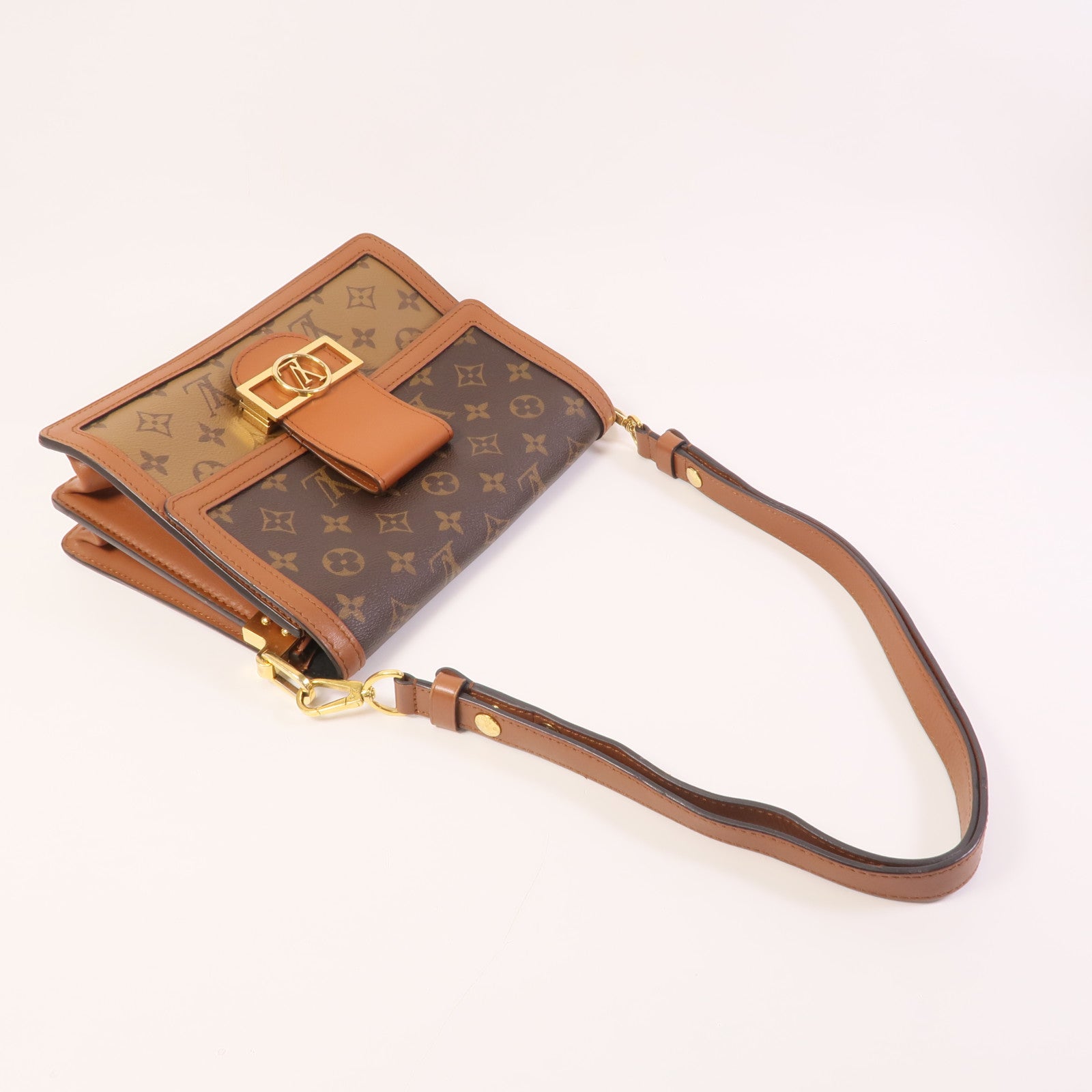LOUIS VUITTON 【激減優惠】Monogram Reverse Dauphine MM金扣肩背袋