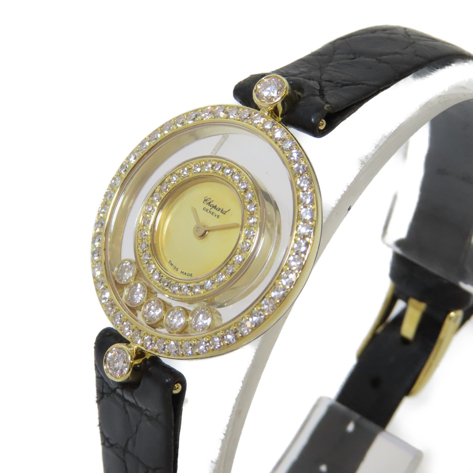 Chopard Happy Diamonds18K黃金手錶石英機芯金色