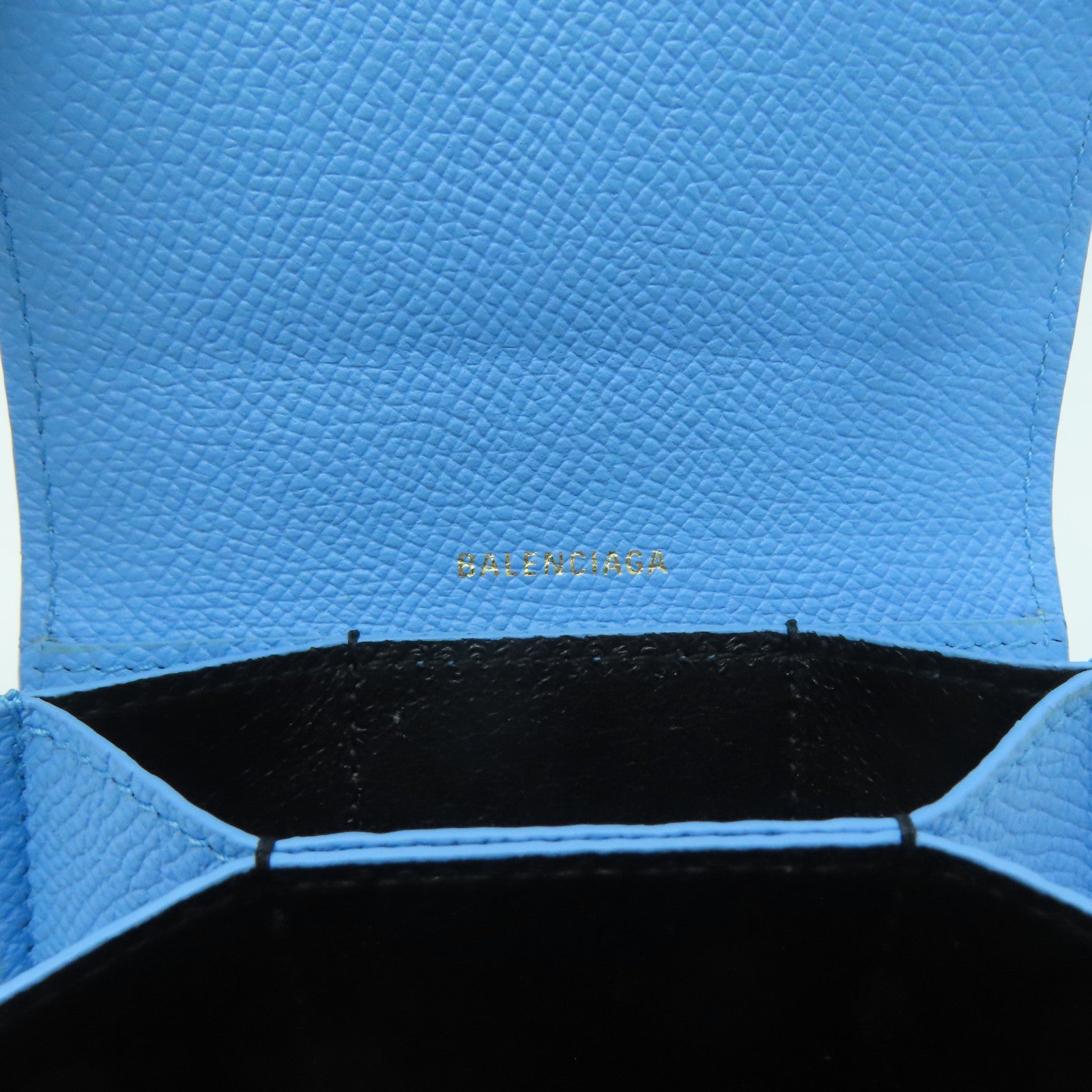 BALENCIAGA 【激減優惠】牛皮皮革Card Case銀扣卡片套淺藍色