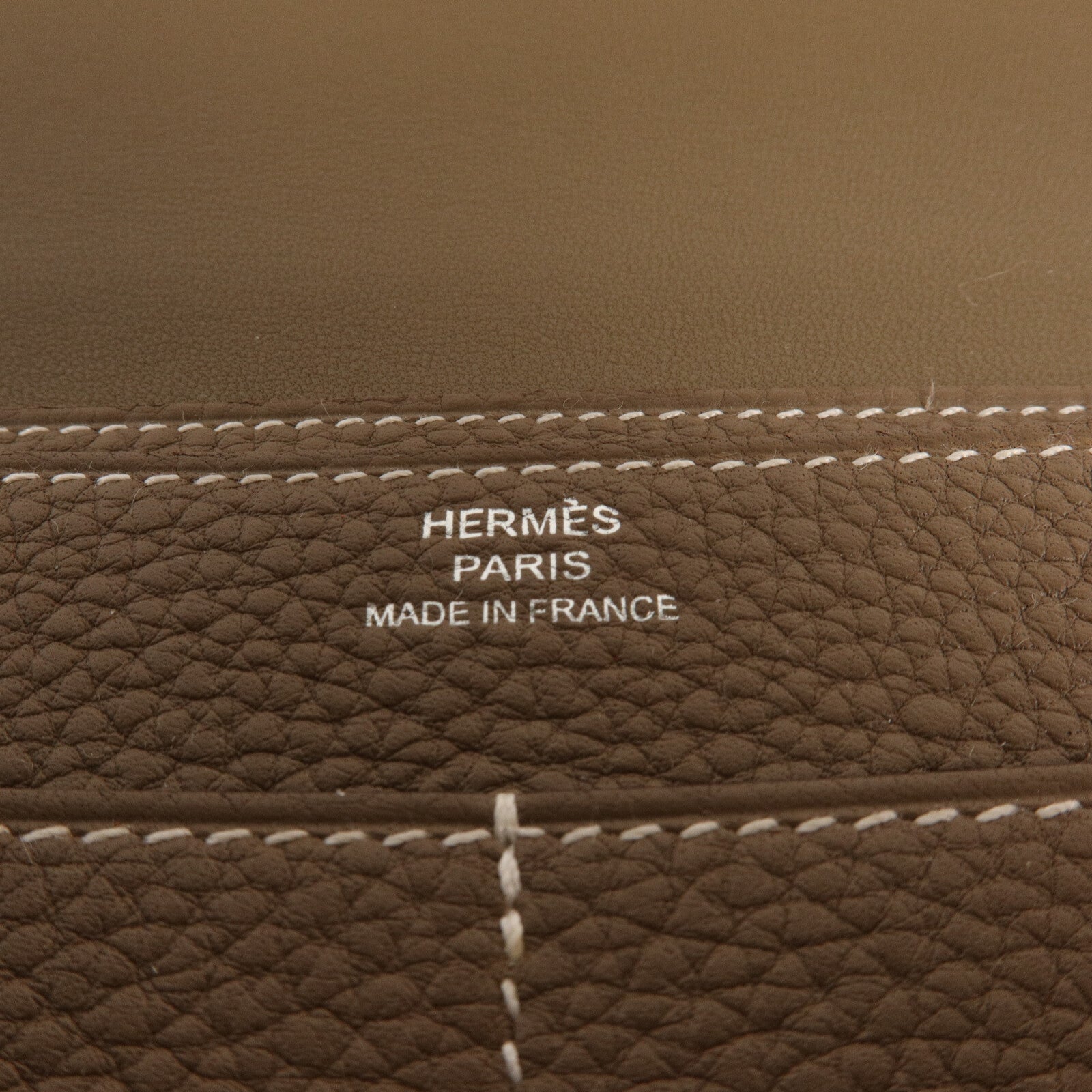 HERMES Togo皮革Dogon Duo Wallet長錢包Etoupe