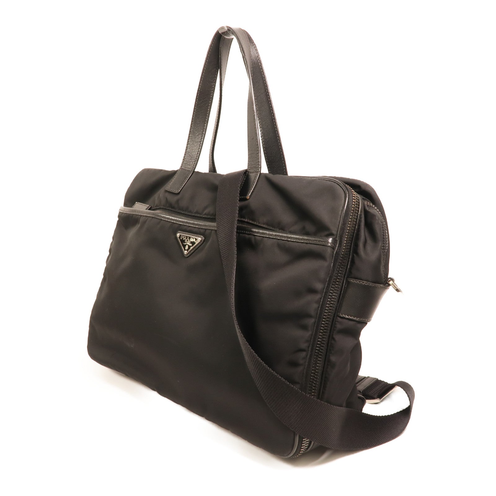 PRADA 尼龍Shoulder Bag銀扣手挽肩背兩用袋