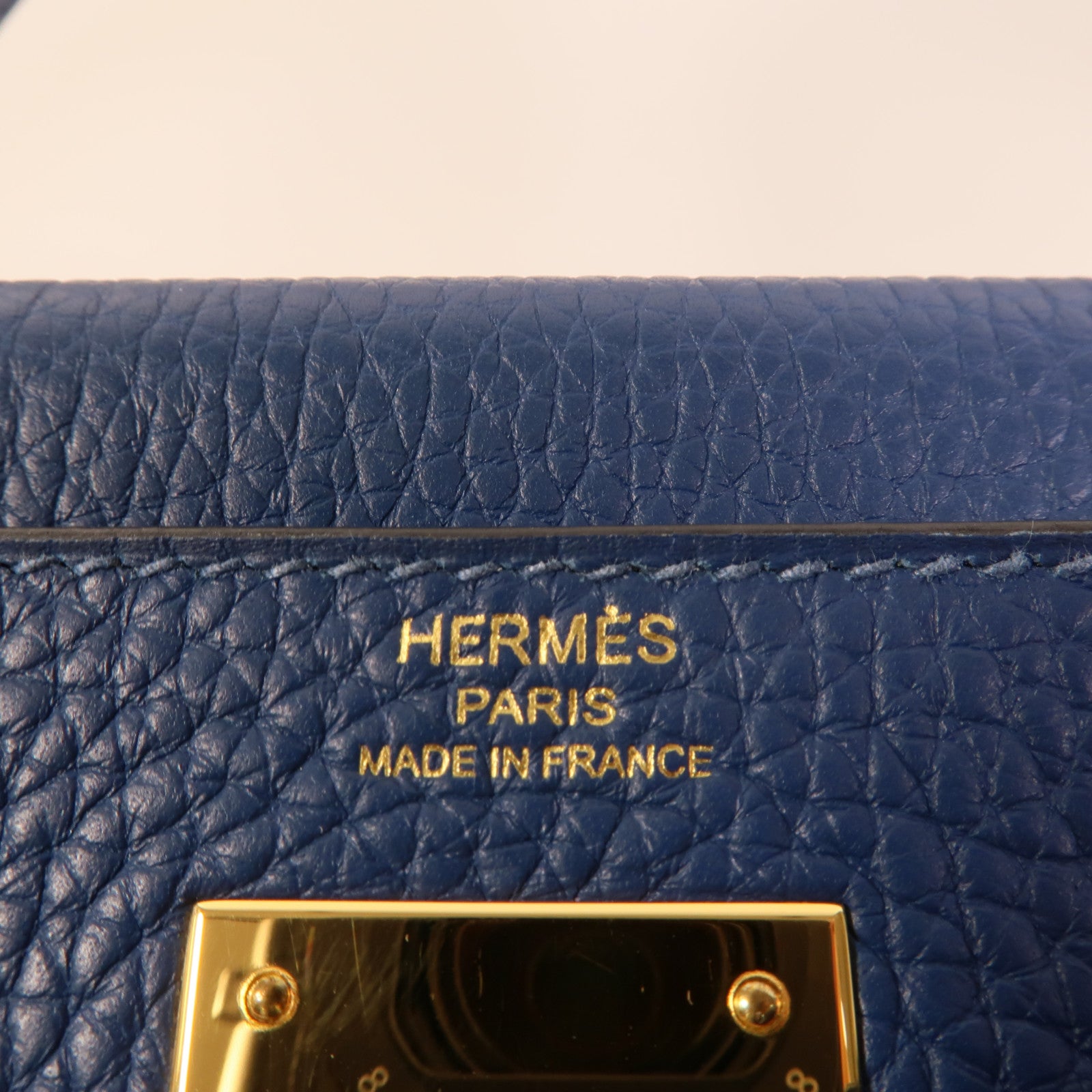 HERMES Togo皮革Kelly 28手挽肩背兩用袋Blue Brighton