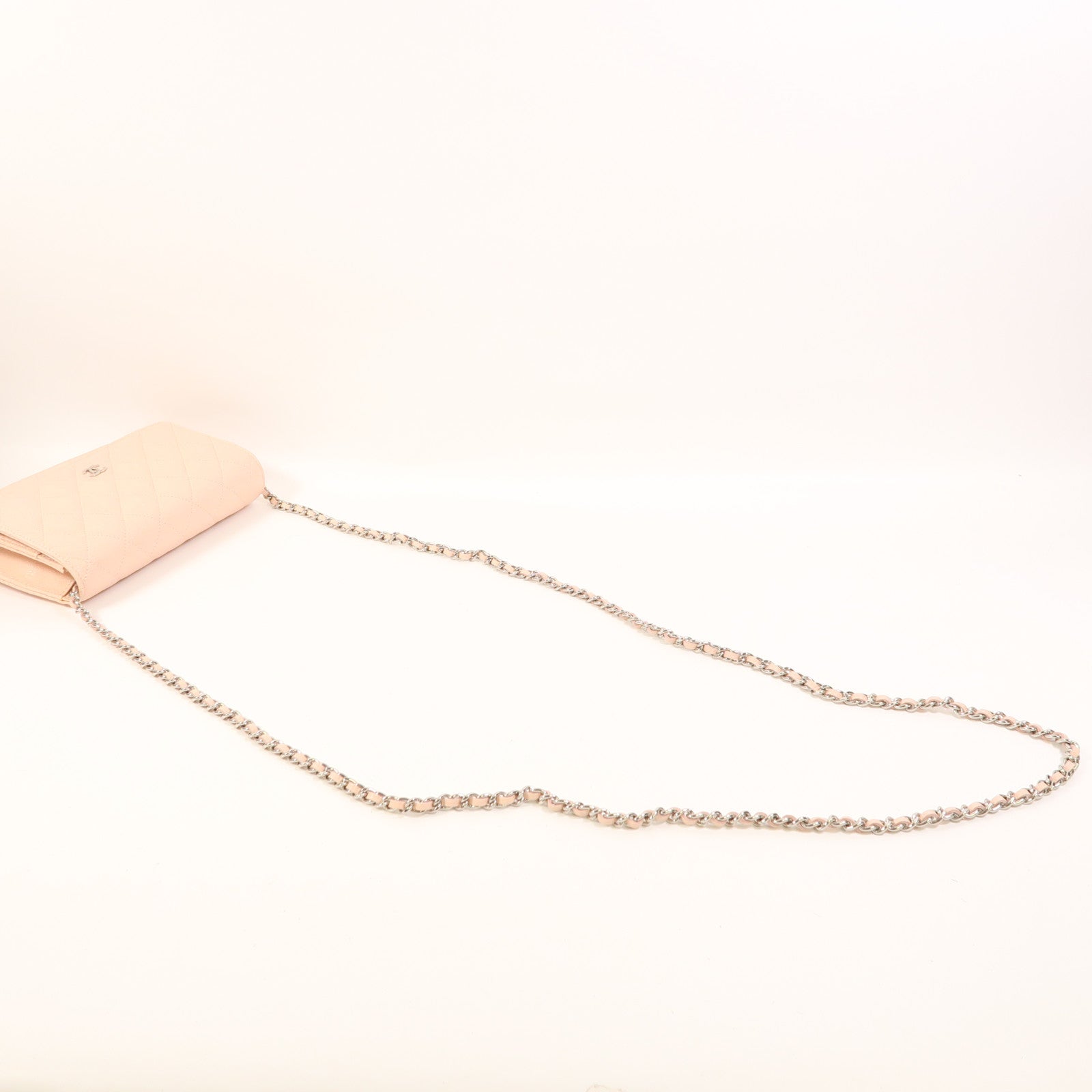 CHANEL 牛皮皮革WOC Wallet On Chain銀扣鏈帶肩背袋