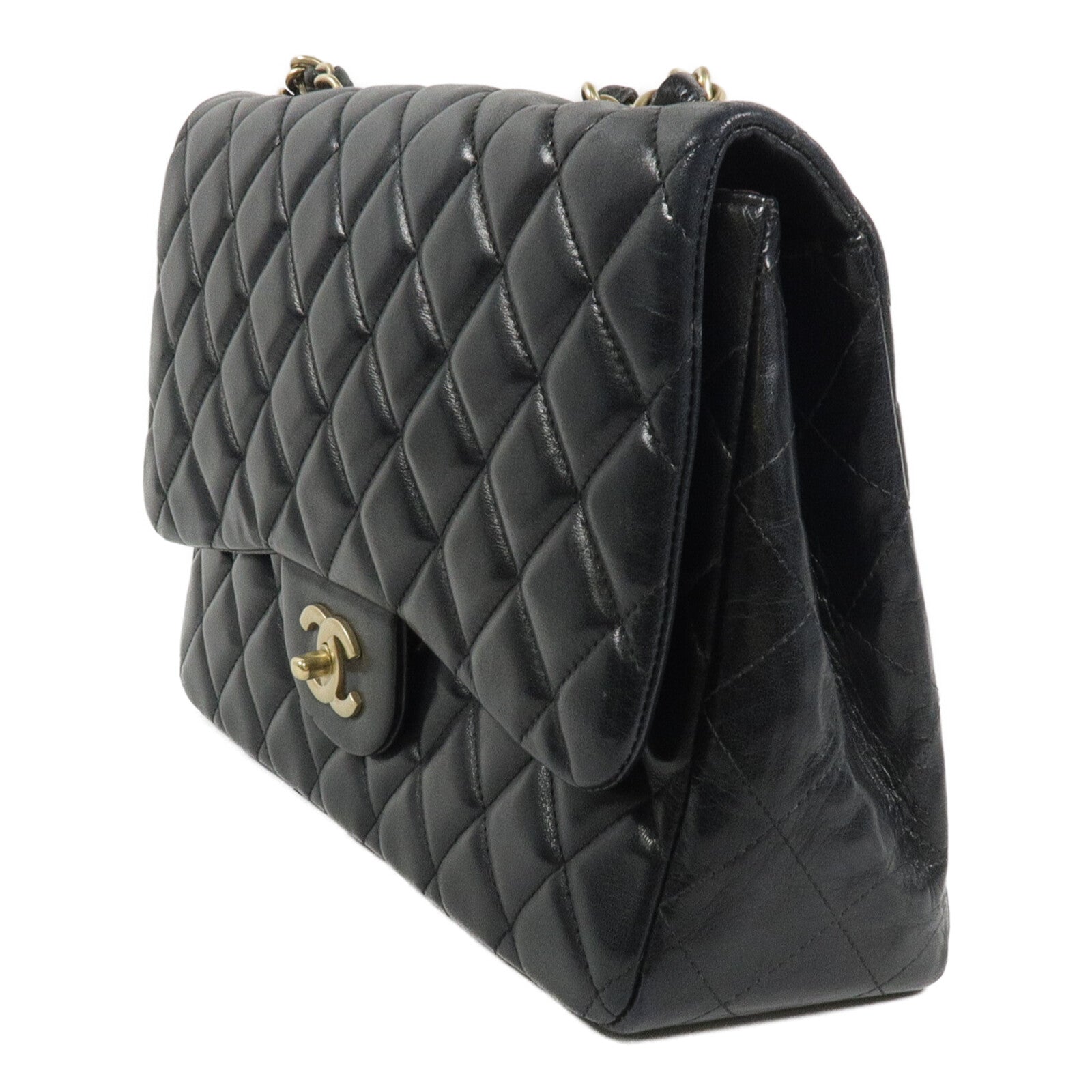 CHANEL 羊皮皮革Large Classic鏈帶肩背袋