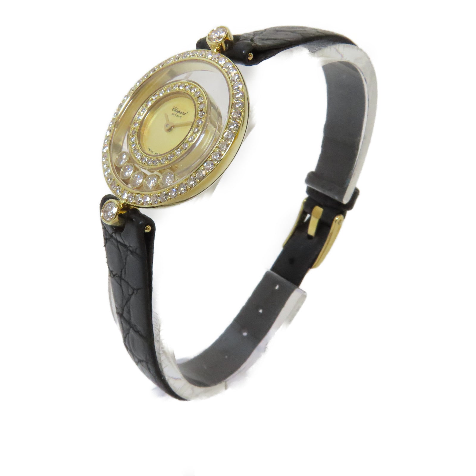Chopard Happy Diamonds18K黃金手錶石英機芯金色