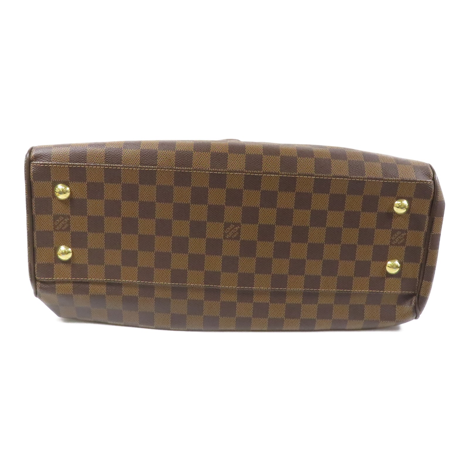 LOUIS VUITTON Damier Trevi GM金扣手挽肩背兩用袋棕色