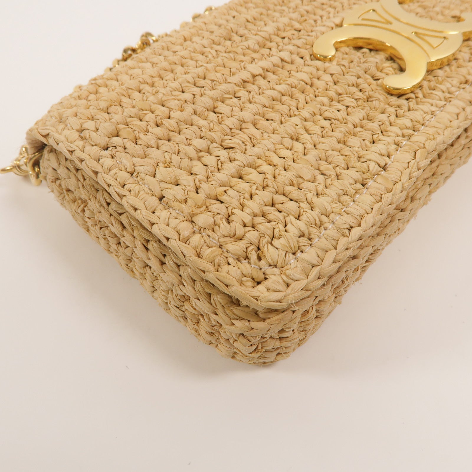 CELINE Raffia/牛皮皮革Multipochette手挽肩背兩用袋