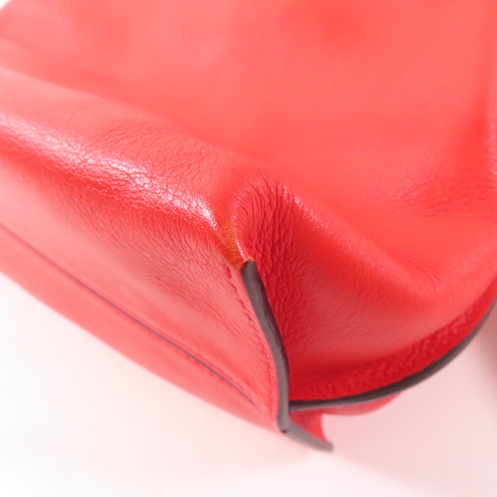 LOEWE 皮革Flamenco Knot Bag金扣肩背袋紅色