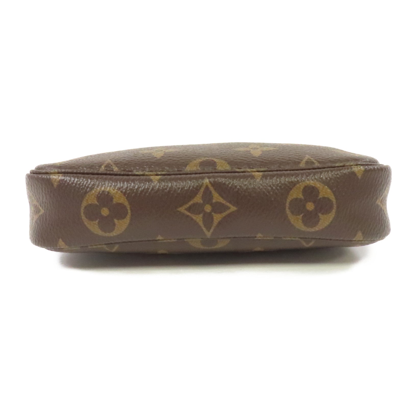 LOUIS VUITTON Monogram Mini Pochette Accessories金扣手拿包啡色