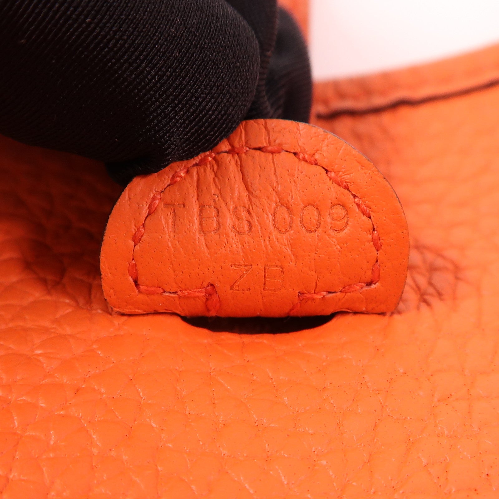 HERMES Clemence皮革Evelyne TPM銀扣肩背袋Orange Poppy