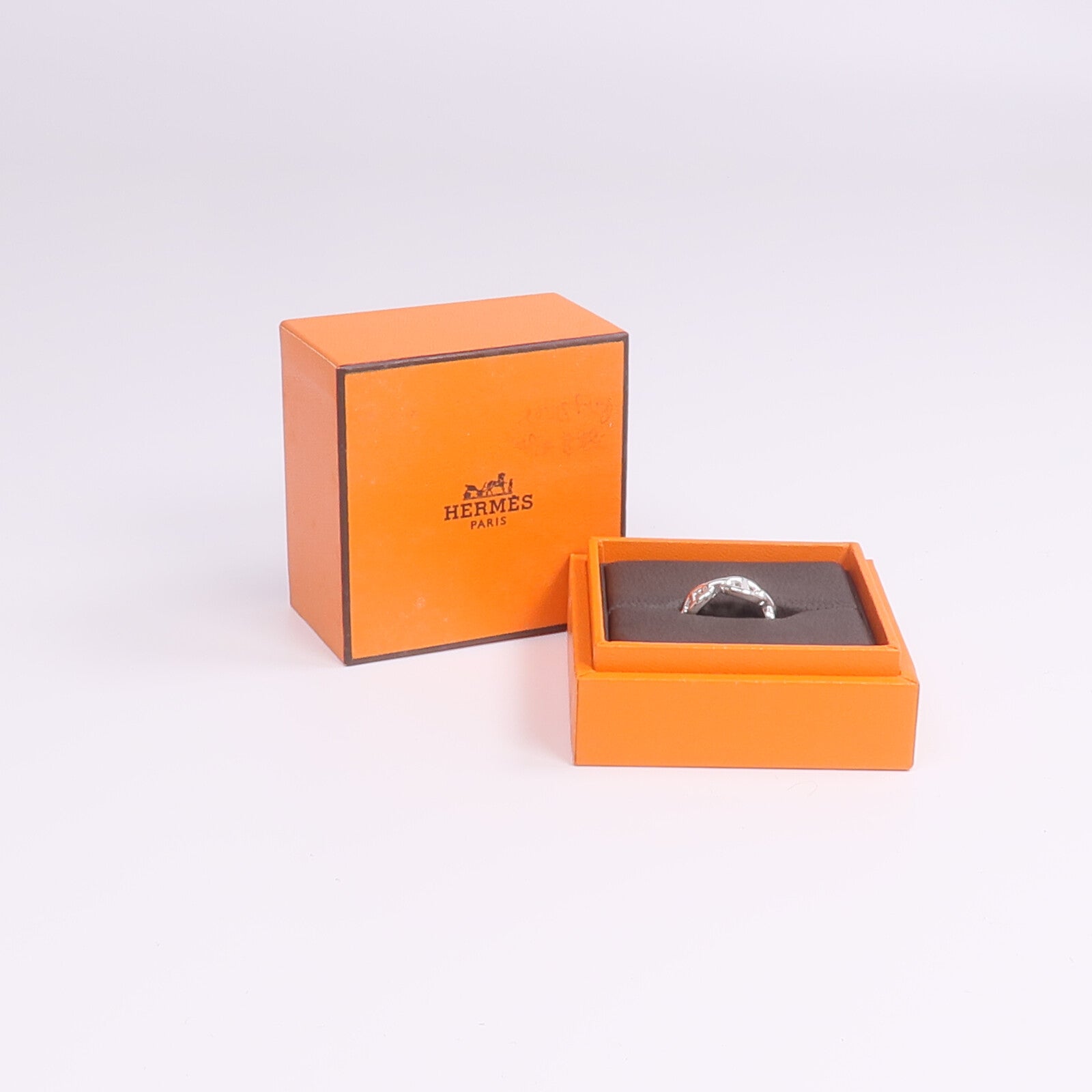 HERMES 925純銀Chaine d'ancre Enchainee Ring戒指Hermes#48/US#4.5