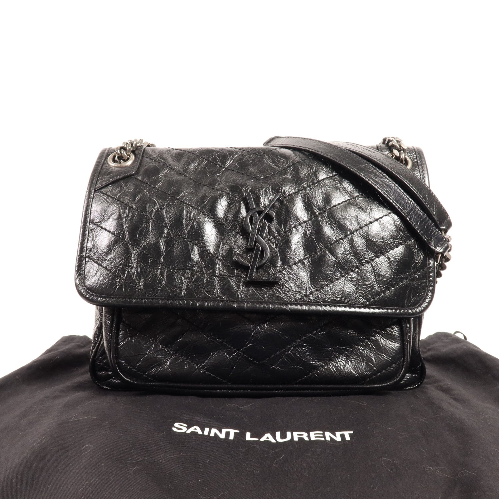 SAINT LAURENT 牛皮皮革Niki MM銀扣肩背袋