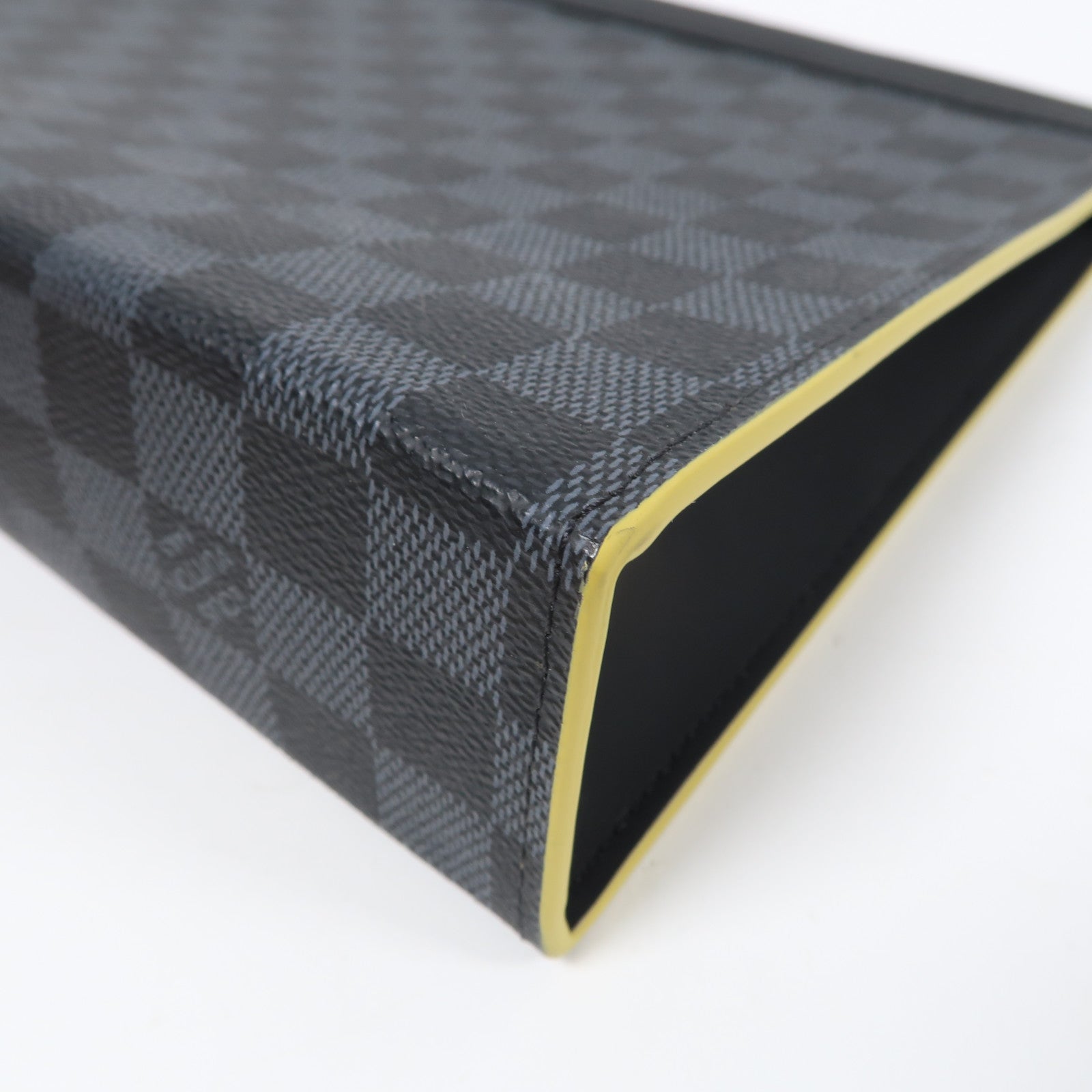 LOUIS VUITTON Damier Graphite Pochette Voyage銀扣手拿包黑色