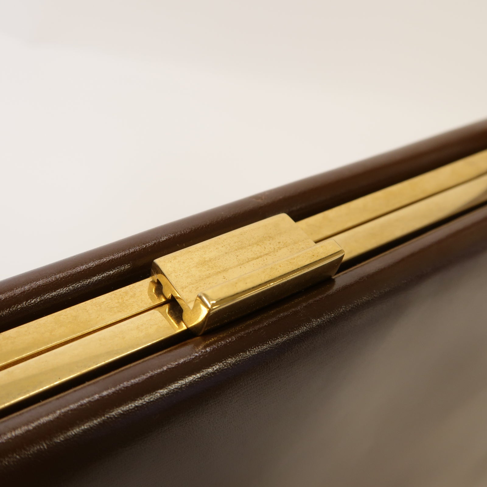 CELINE 牛皮皮革Vintage Handbag金扣手挽袋啡色