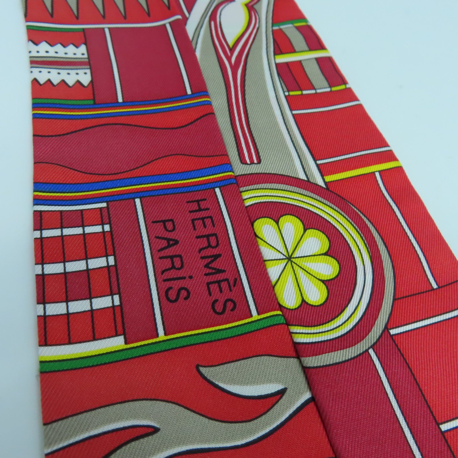 HERMES 【激減優惠】絲質Twilly Scarf絲巾紅色