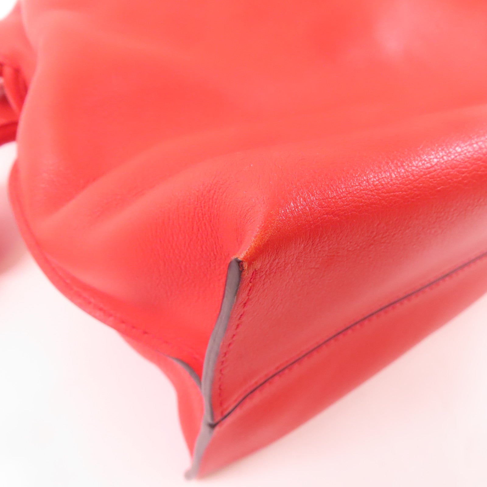 LOEWE 皮革Flamenco Knot Bag金扣肩背袋紅色
