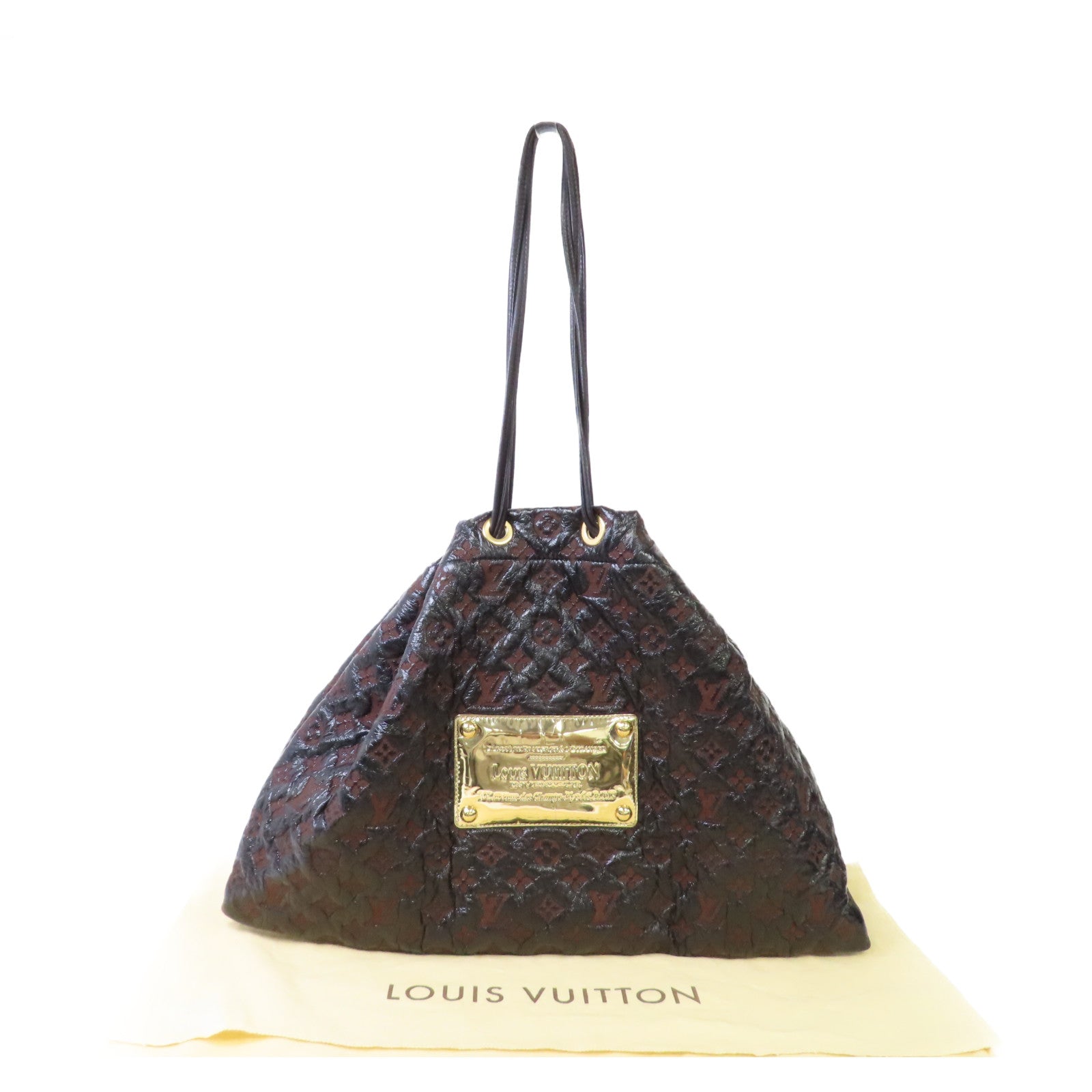 LOUIS VUITTON Monogram Envinil Squishy Inventeur Shoulder Bag Clutch金扣肩背袋啡色/黑色