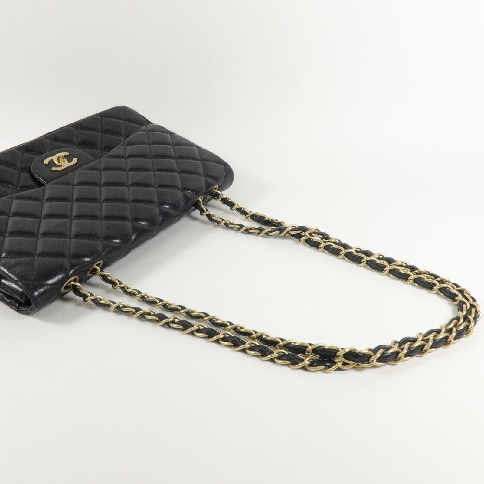 CHANEL 羊皮皮革Large Classic鏈帶肩背袋