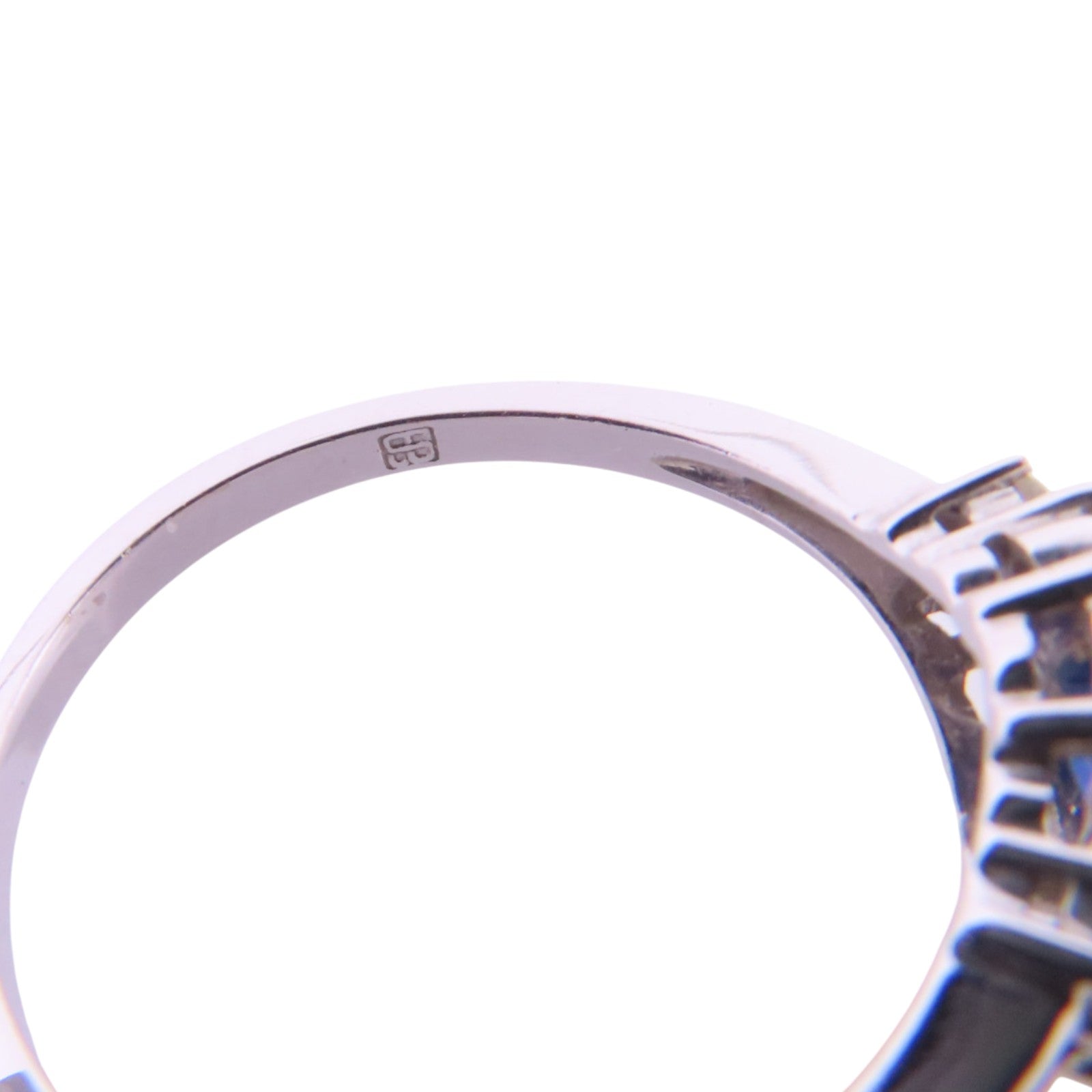 JEWELRY Sapphire Diamond Ring 18K White Gold US#6.25