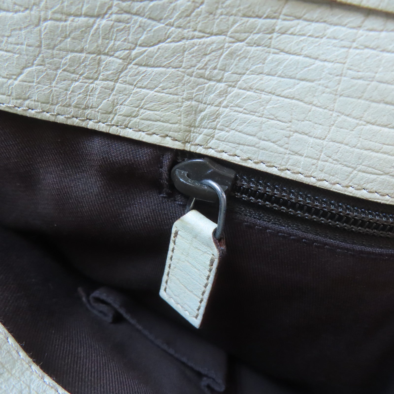 GUCCI 塗層帆布Tote Bag銀扣手挽袋啡色