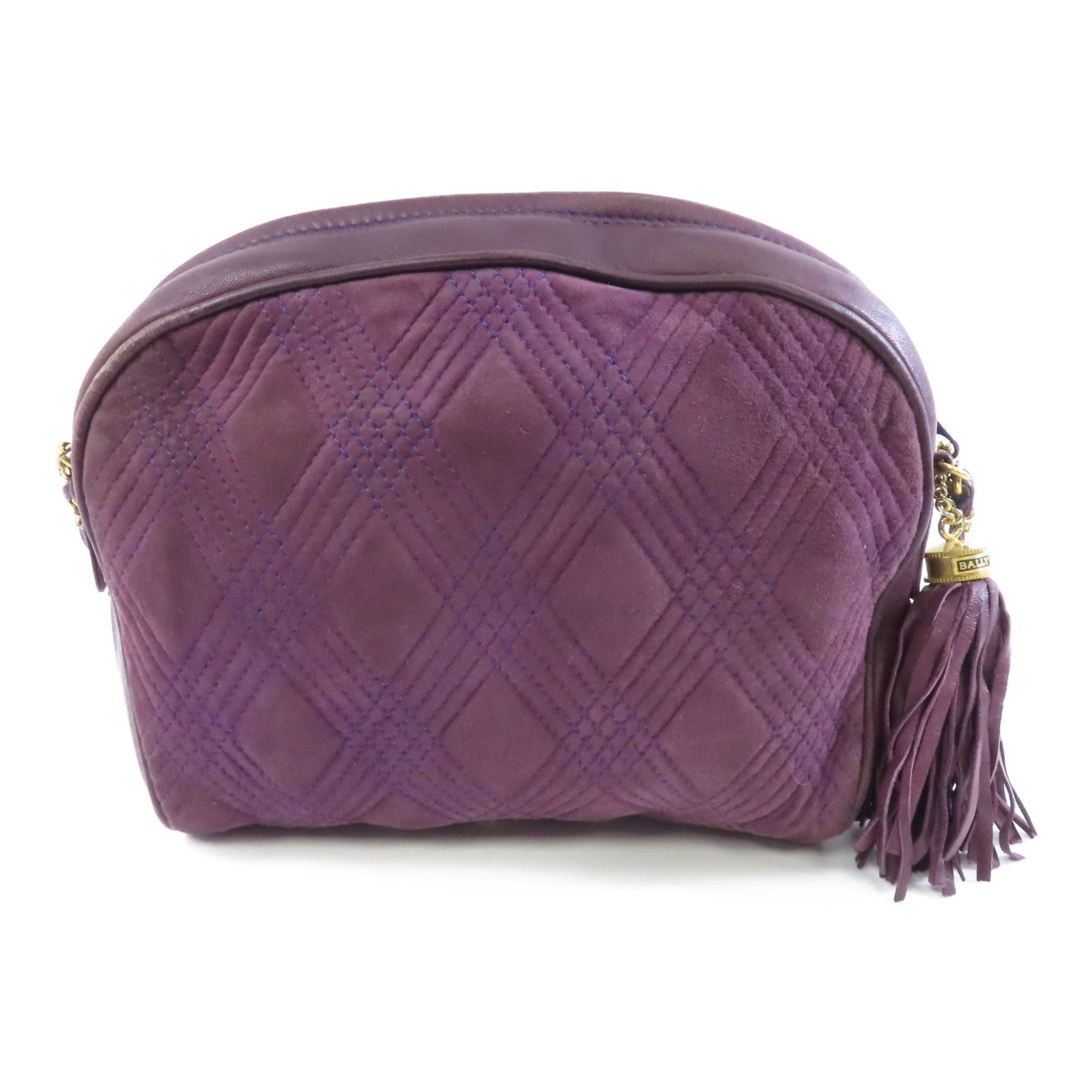 BALLY 【激減優惠】麂皮皮革Chain Shoulder Bag金扣鏈帶肩背袋紫色