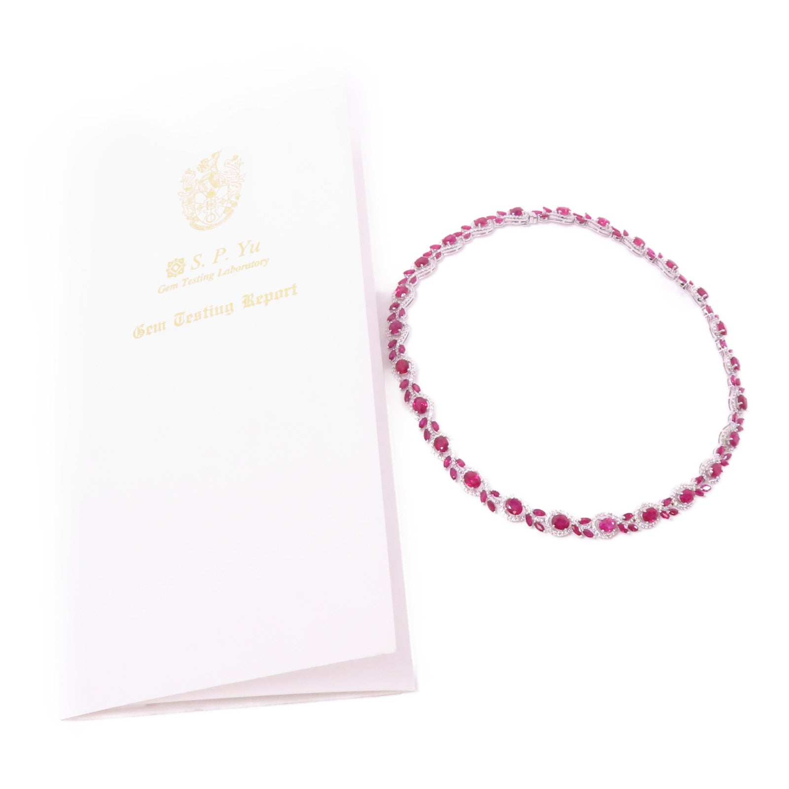 JEWELRY 18K白金Ruby/Diamond Necklace紅寶石/鑽石項鍊