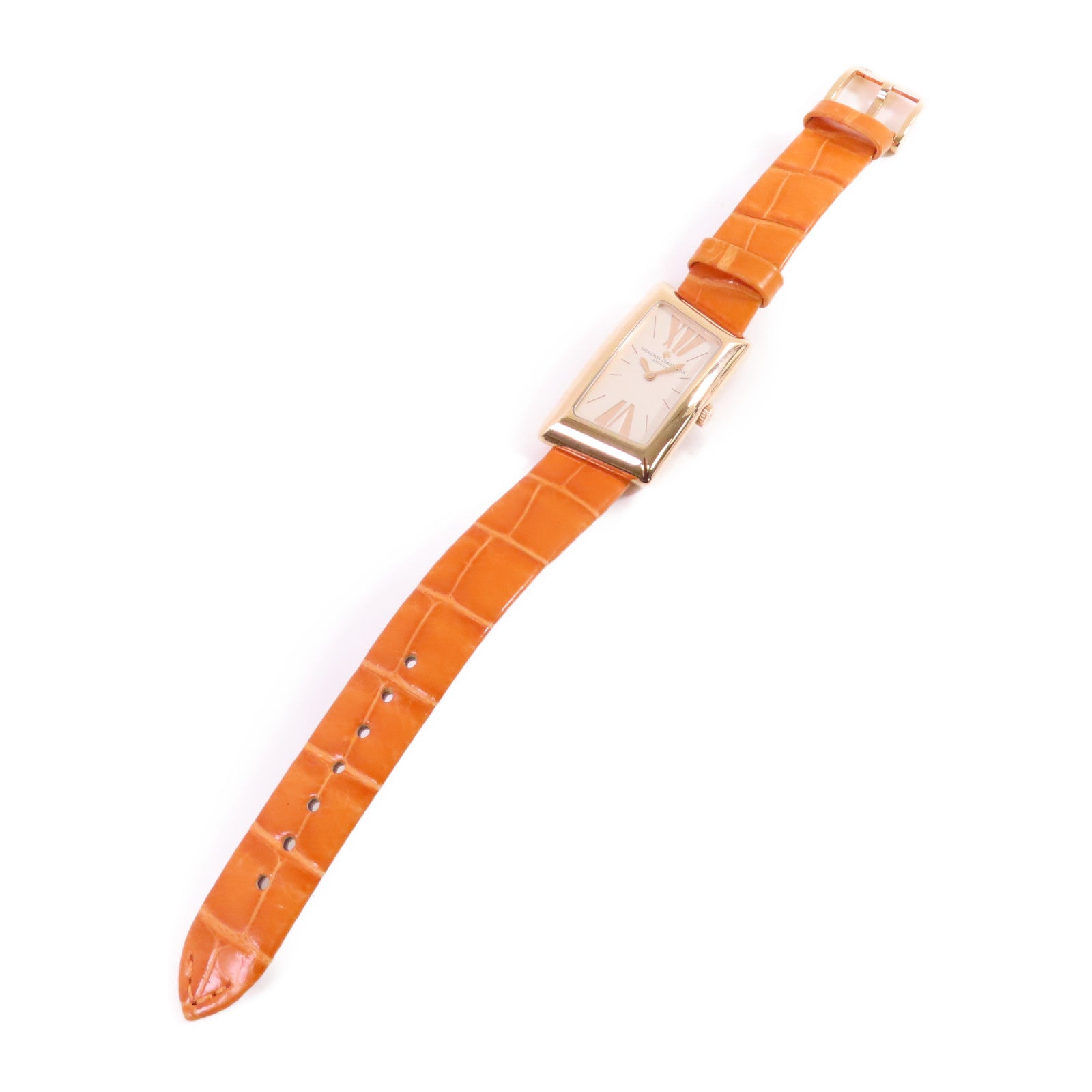 VACHERON CONSTANTIN 1972 Cambree Watch 18K黃金/皮帶石英機芯手錶杏色