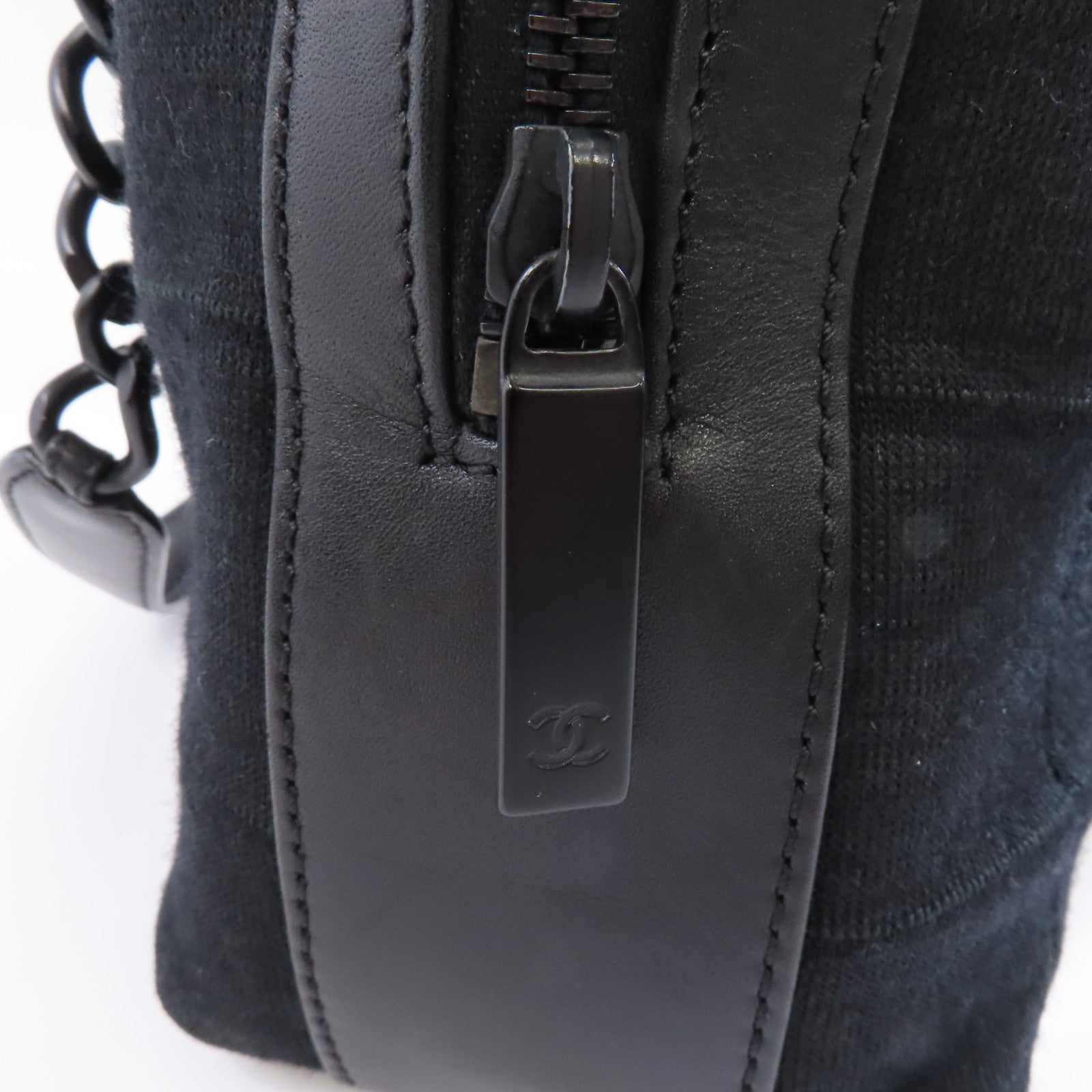 CHANEL 【激減優惠】帆布Chain Shoulder Bag鏈帶肩背袋黑色