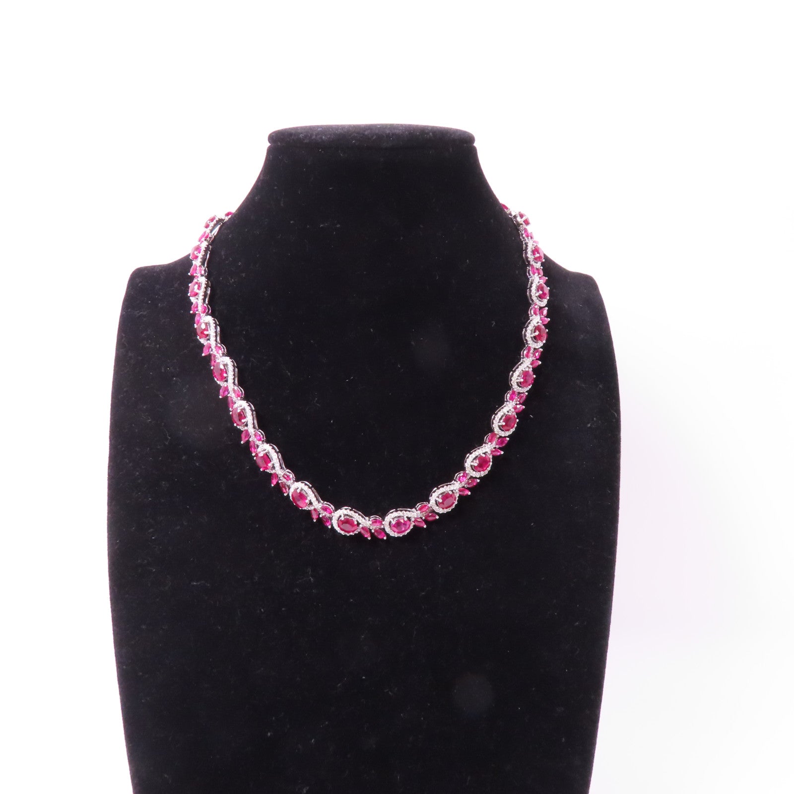 JEWELRY 18K白金Ruby/Diamond Necklace紅寶石/鑽石項鍊