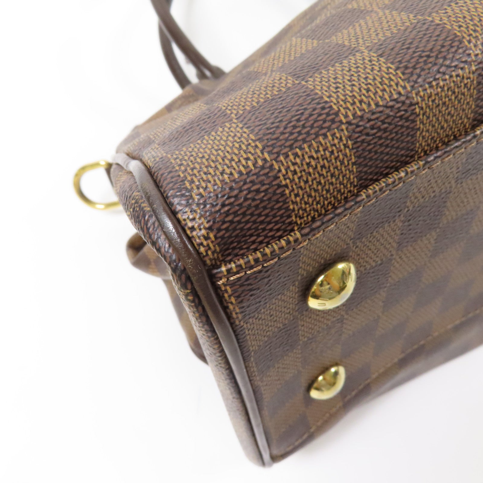 LOUIS VUITTON Damier Trevi GM金扣手挽肩背兩用袋棕色