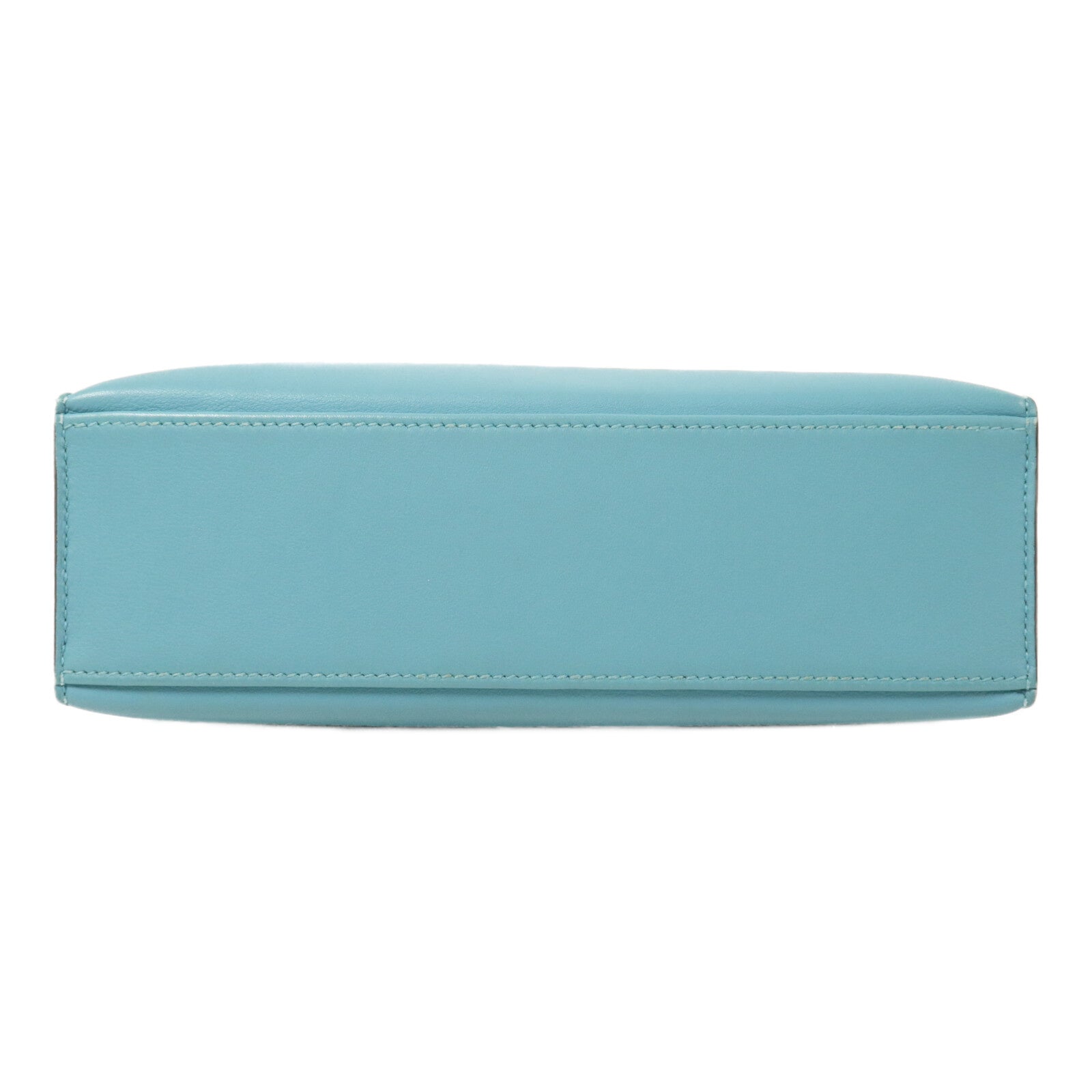 HERMES Swift皮革Kelly Pochette手挽袋Bleu Atoll