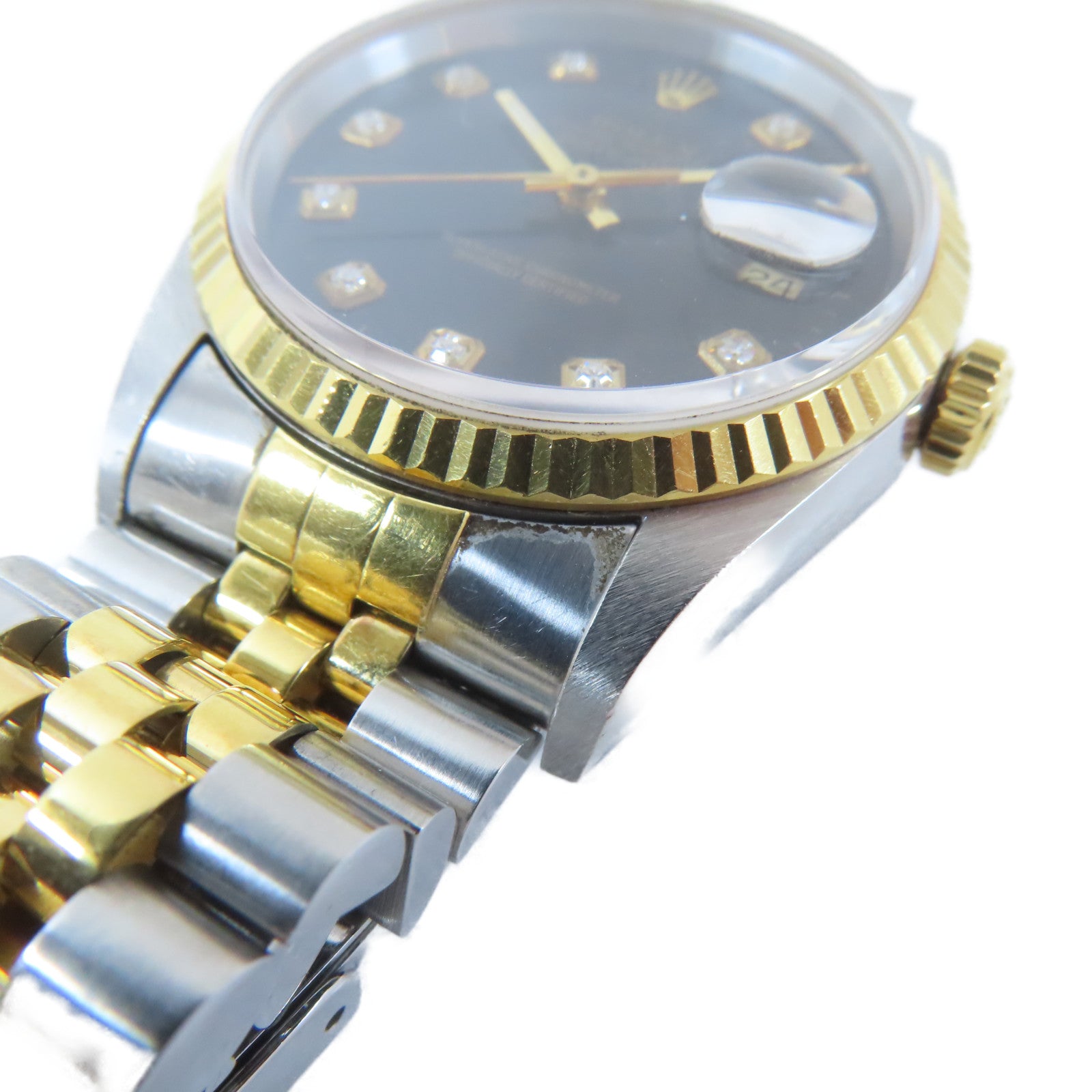 ROLEX Datejust 3618K黃金/不鏽鋼手錶自動機芯黑色